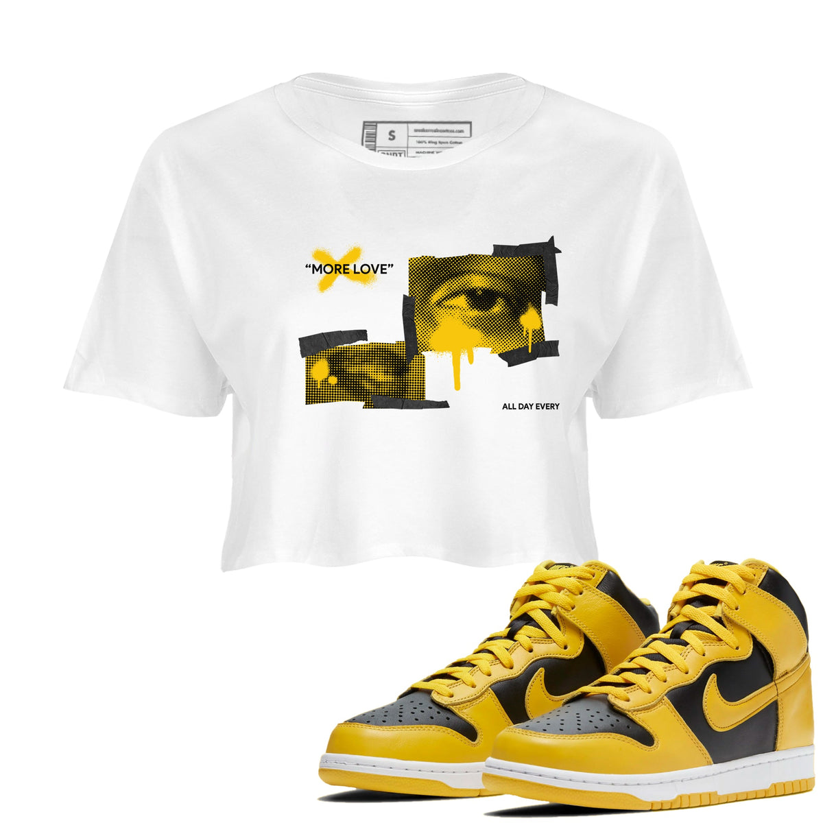 Dunk High Wu Tang shirts to match jordans More Love sneaker match tees Dunk High Wu Tang match shoes to clothes Drip Gear Zone unisex cotton White 1 crop tee