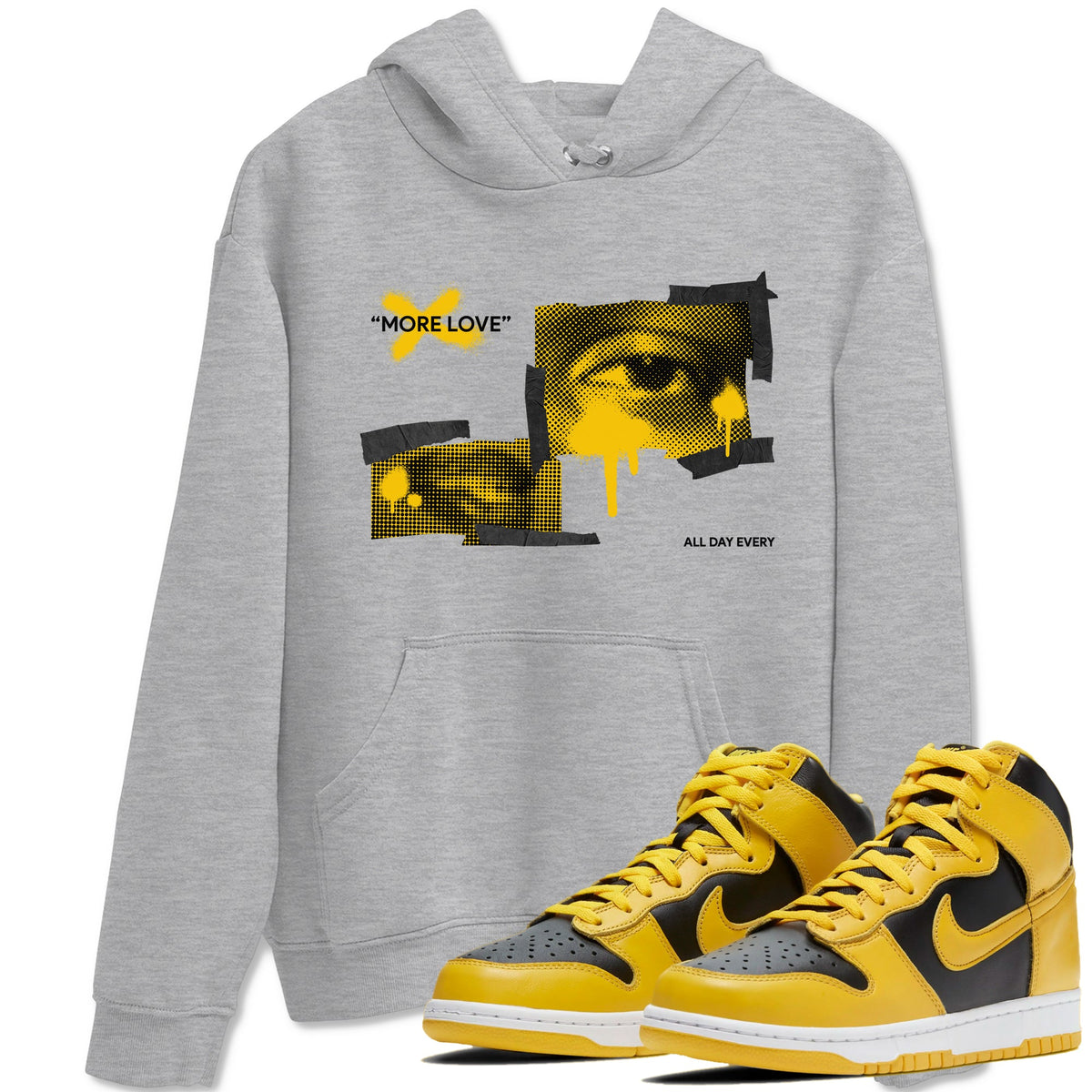 Dunk High Wu Tang shirts to match jordans More Love sneaker match tees Dunk High Wu Tang match shoes to clothes Drip Gear Zone unisex cotton Heather Grey 1 shirts