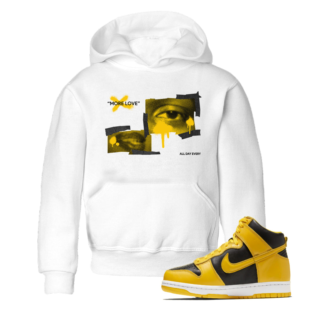 Dunk High Wu Tang shirts to match jordans More Love sneaker match tees Dunk High Wu Tang match shoes to clothes Drip Gear Zone Youth Baby White 1 tee