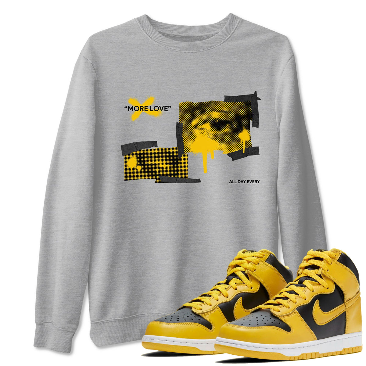 Dunk High Wu Tang shirts to match jordans More Love sneaker match tees Dunk High Wu Tang match shoes to clothes Drip Gear Zone unisex cotton Heather Grey 1 shirts