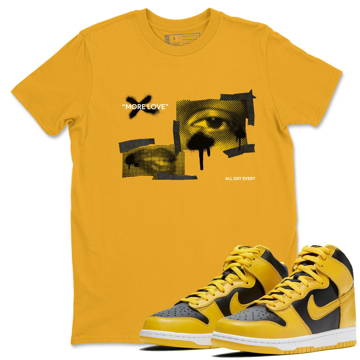 Dunk High Wu Tang shirts to match jordans More Love sneaker match tees Dunk High Wu Tang match shoes to clothes Drip Gear Zone unisex cotton Gold 1 shirts