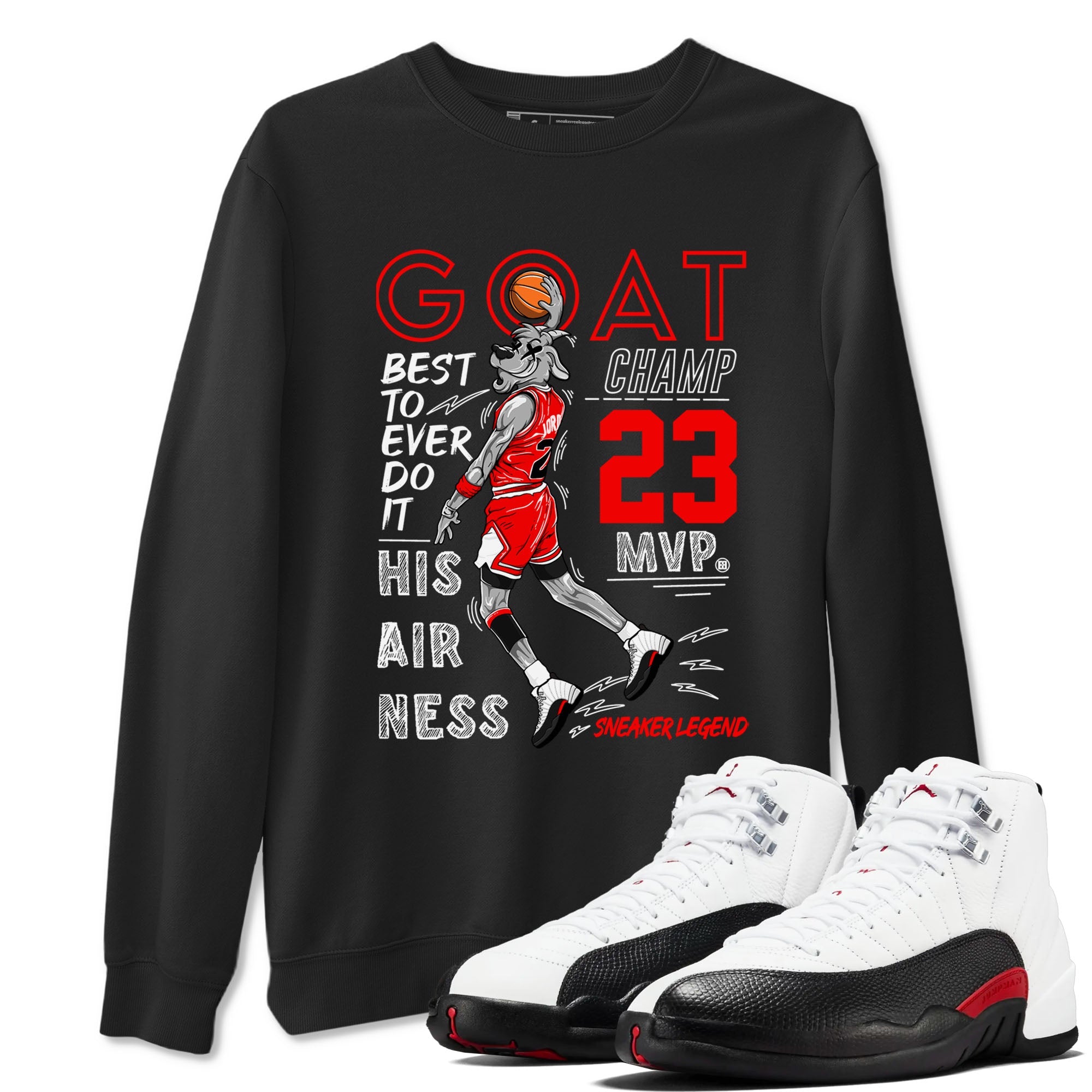 Air Jordan 12 Retro Taxi Flip shirts to match jordans MVP Goat sneaker match tees 12s Red Taxi Drip Gear Zone unisex cotton Black 1 crew neck shirt
