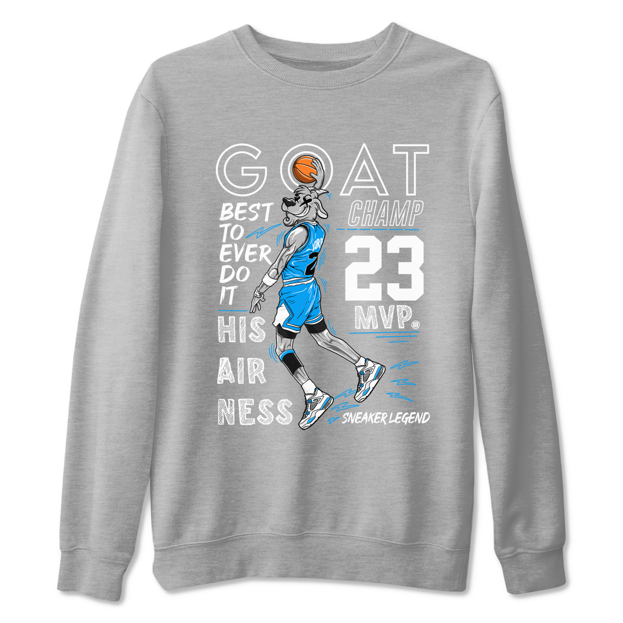 4s Military Blue shirt to match jordans MVP Goat sneaker tees Air Jordan 4 Retro Military Blue Streetwear Brand Drip Gear Zone unisex cotton Heather Grey 2 crew neck shirt