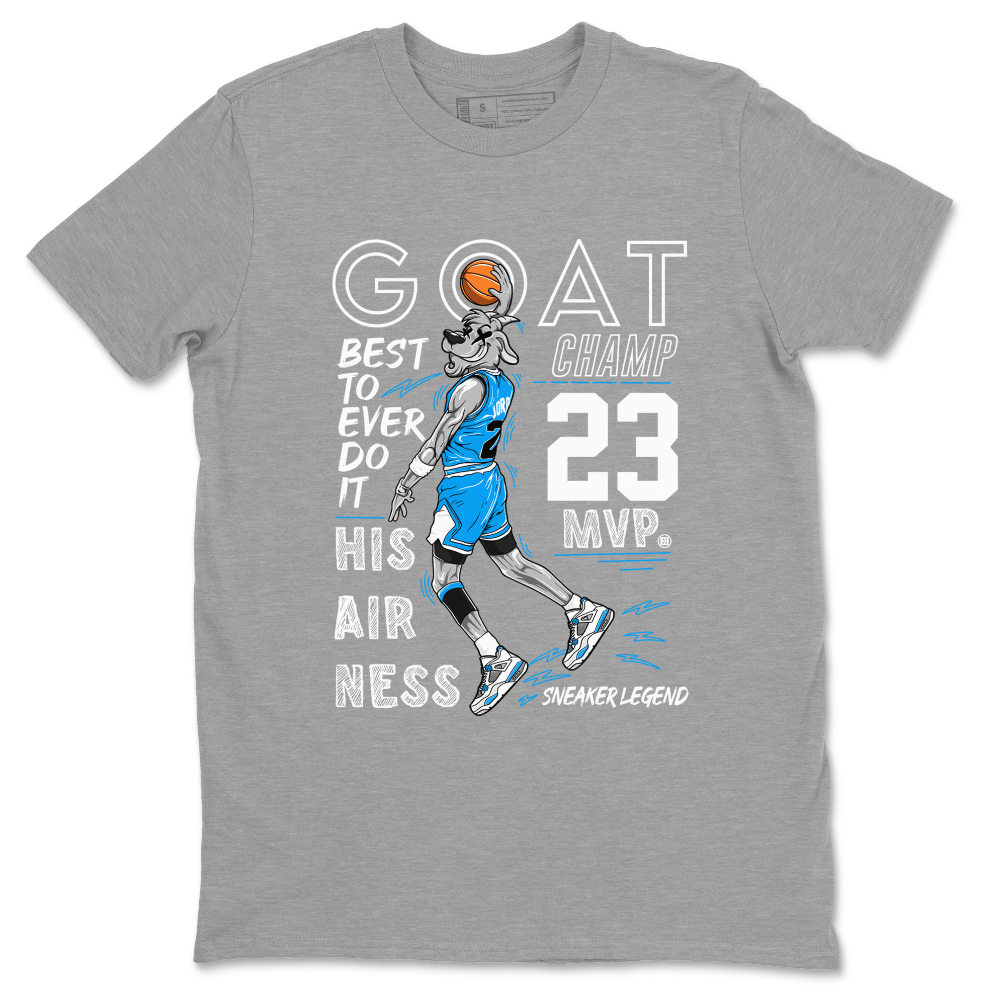 4s Military Blue shirt to match jordans MVP Goat sneaker tees Air Jordan 4 Retro Military Blue Streetwear Brand Drip Gear Zone unisex cotton Heather Grey 2 crew neck shirt