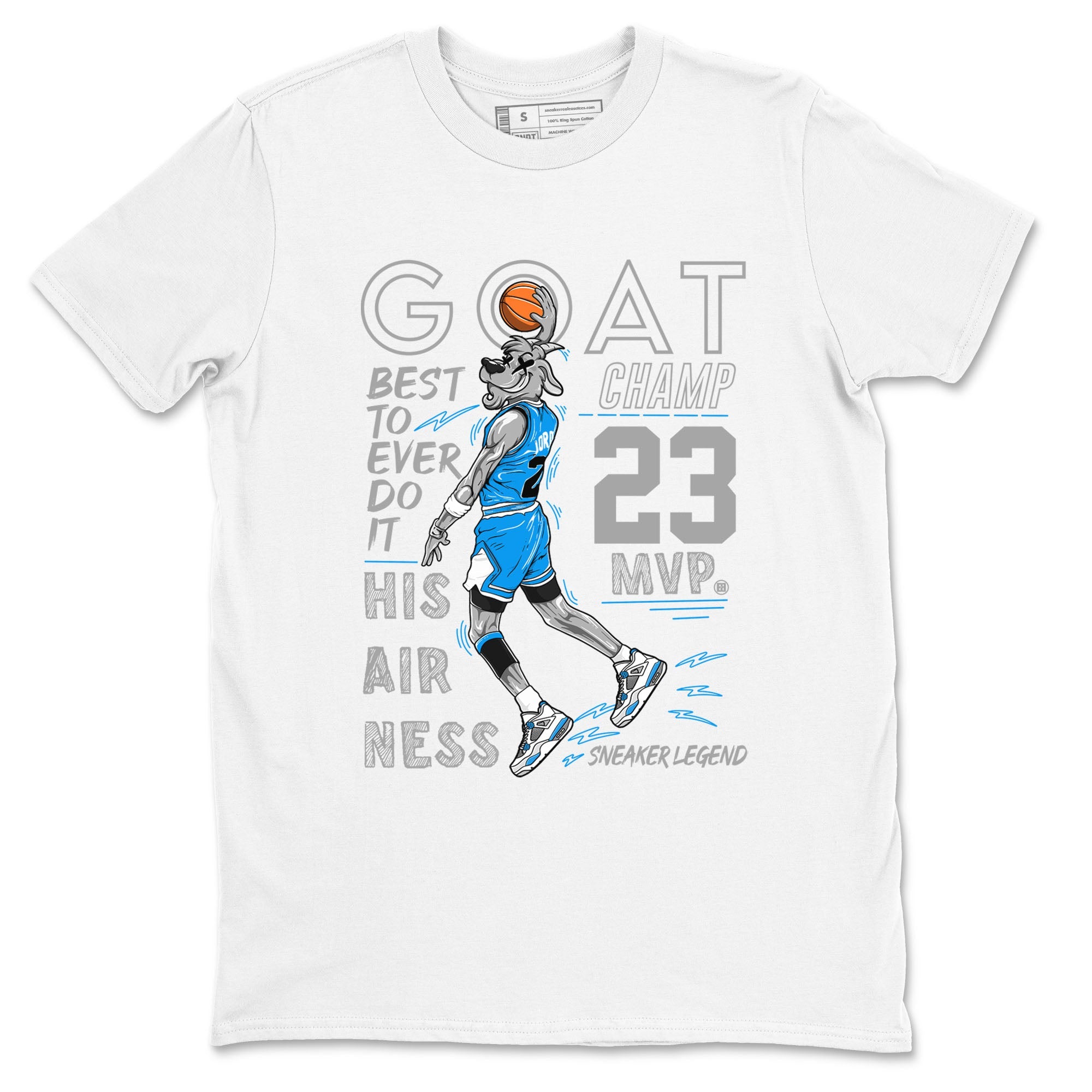 4s Military Blue shirt to match jordans MVP Goat sneaker tees Air Jordan 4 Retro Military Blue Streetwear Brand Drip Gear Zone unisex cotton White 2 crew neck shirt