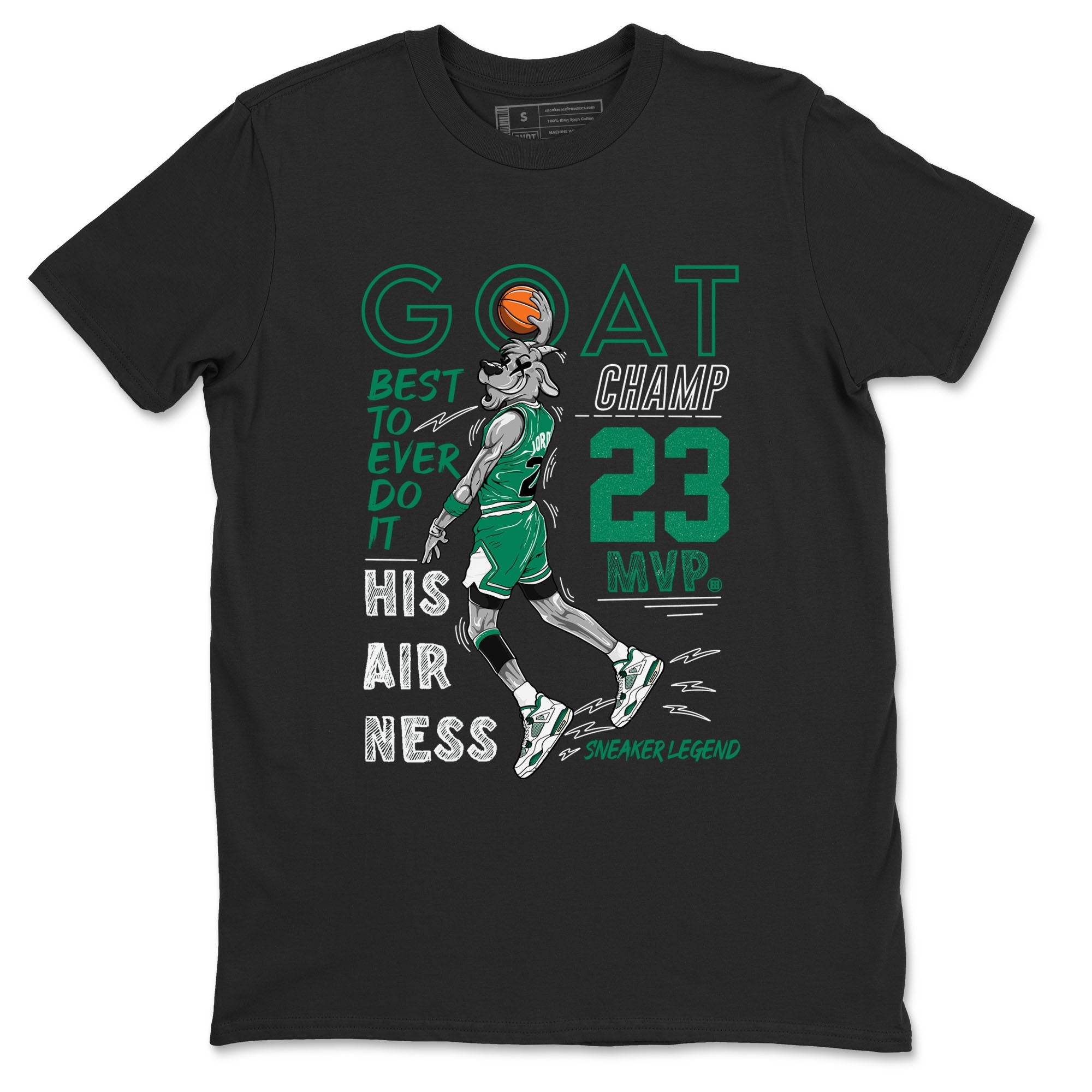 AJ4 Oxidized Green shirts to match jordans MVP Goat sneaker match tees Air Jordan 4 Oxidized Green Drip Gear Zone streetwear brand Black 2 unisex cotton tee