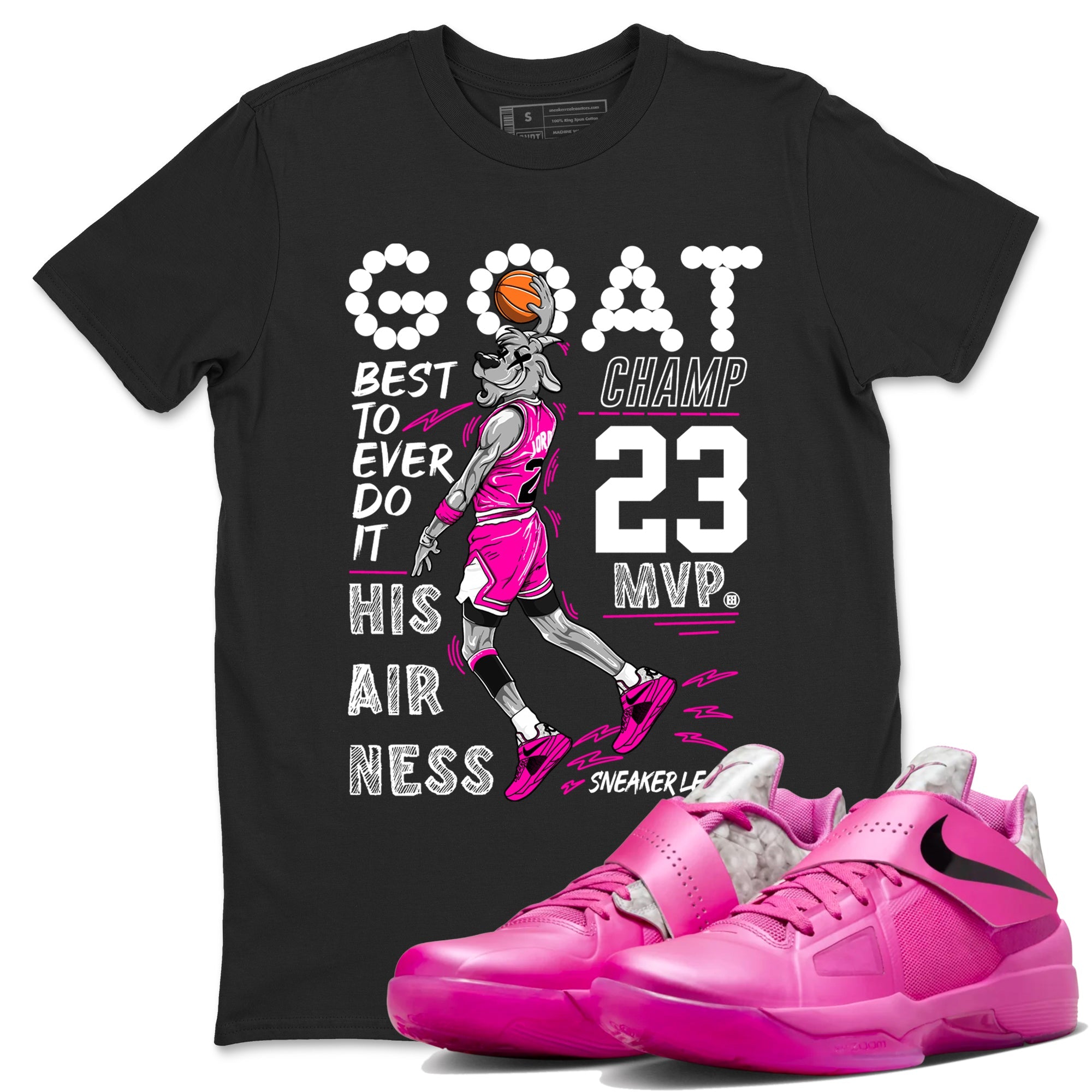 Nike KD 4 Retro Aunt Pearl shirts to match jordans MVP Goat sneaker match tees Nike KD 4 Aunt Pearl match shoes to clothes Drip Gear Zone unisex cotton Black 1 shirts