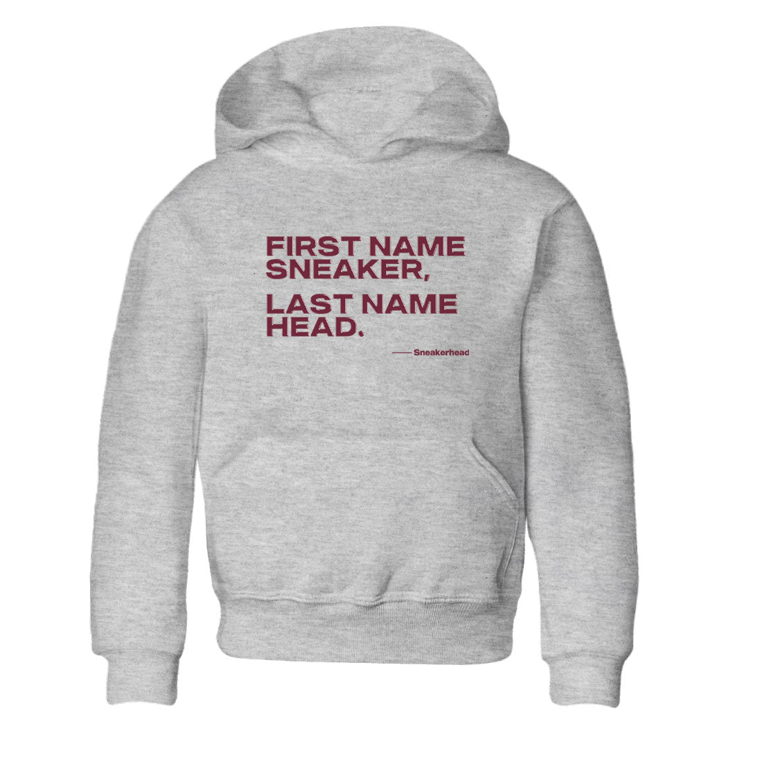 AJ1 High '85 Metallic Burgundy shirts to match jordans My Name Is sneaker match tees 1s High '85 Metallic Burgundy Drip Gear Zone streetwear brand Baby and Youth Heather Grey 2 cotton tee