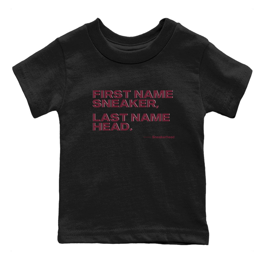 AJ1 High '85 Metallic Burgundy shirts to match jordans My Name Is sneaker match tees 1s High '85 Metallic Burgundy Drip Gear Zone streetwear brand Baby and Youth Black 2 cotton tee