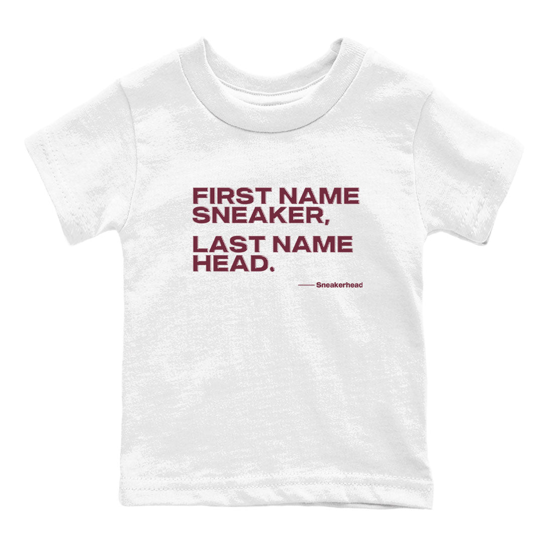 AJ1 High '85 Metallic Burgundy shirts to match jordans My Name Is sneaker match tees 1s High '85 Metallic Burgundy Drip Gear Zone streetwear brand Baby and Youth White 2 cotton tee
