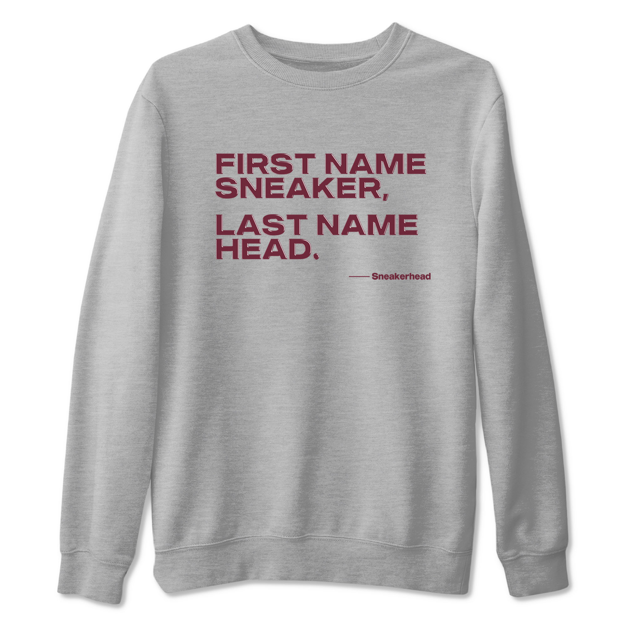AJ1 High '85 Metallic Burgundy shirts to match jordans My Name Is sneaker match tees 1s High '85 Metallic Burgundy Drip Gear Zone streetwear brand Heather Grey 2 unisex cotton tee