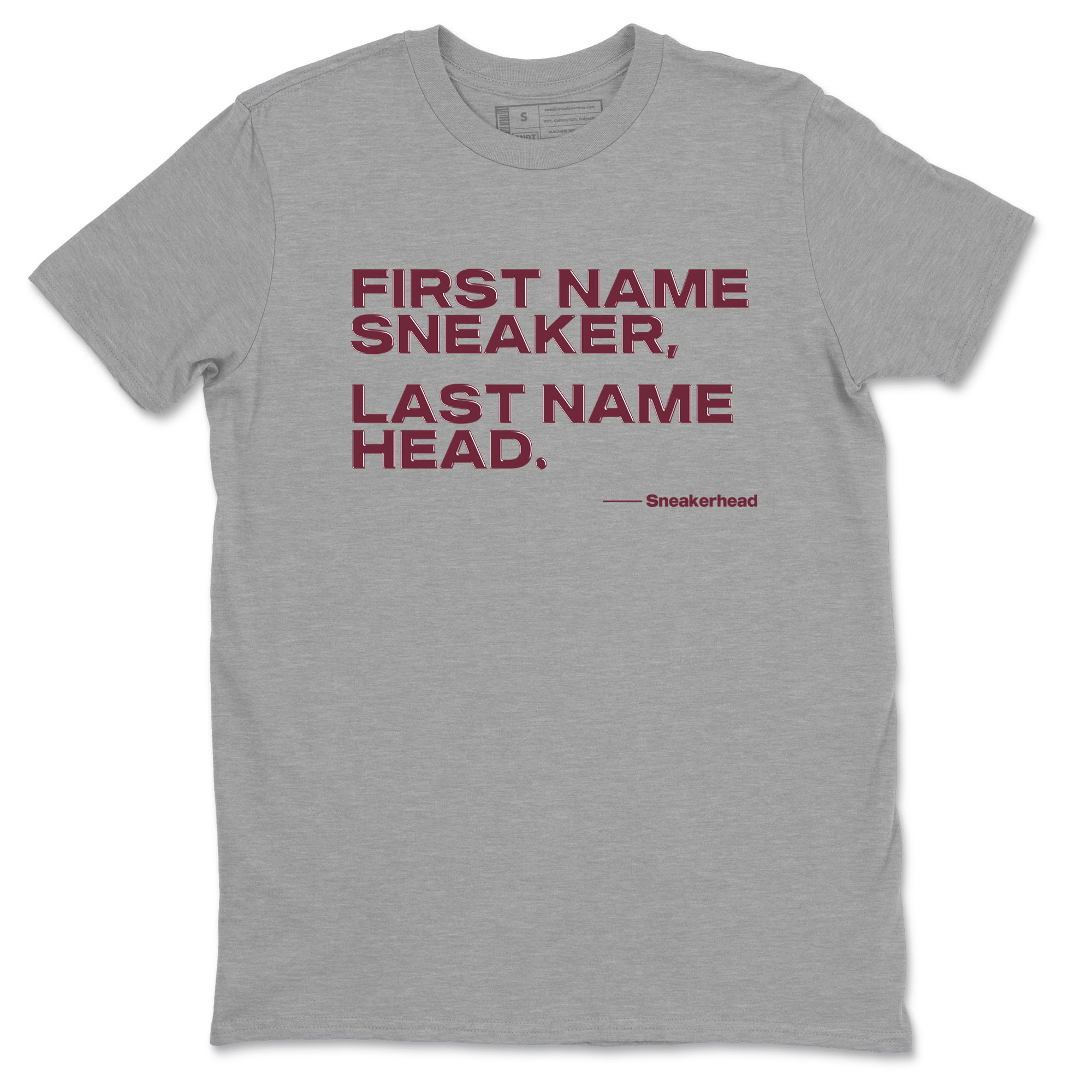 AJ1 High '85 Metallic Burgundy shirts to match jordans My Name Is sneaker match tees 1s High '85 Metallic Burgundy Drip Gear Zone streetwear brand Heather Grey 2 unisex cotton tee