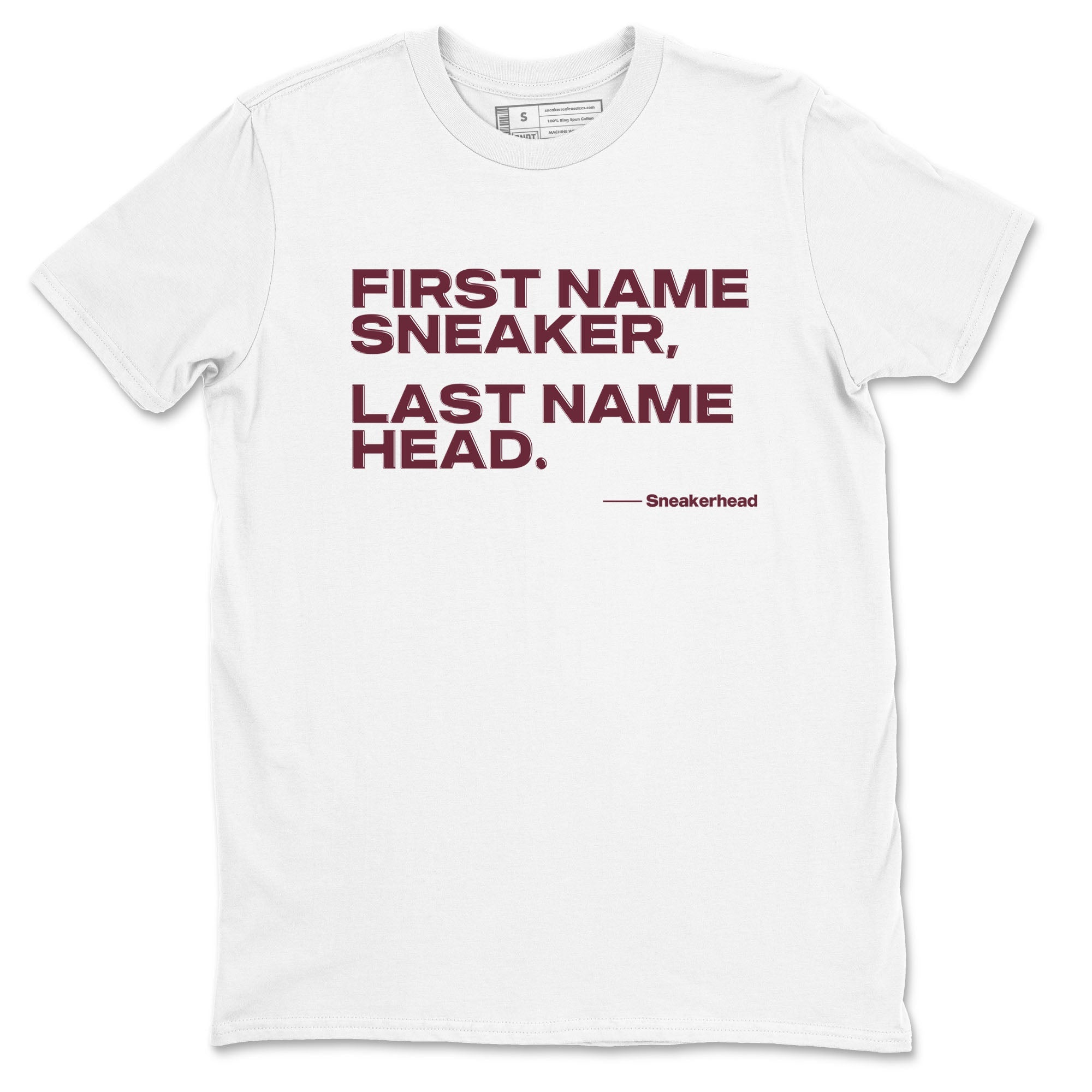 AJ1 High '85 Metallic Burgundy shirts to match jordans My Name Is sneaker match tees 1s High '85 Metallic Burgundy Drip Gear Zone streetwear brand White 2 unisex cotton tee