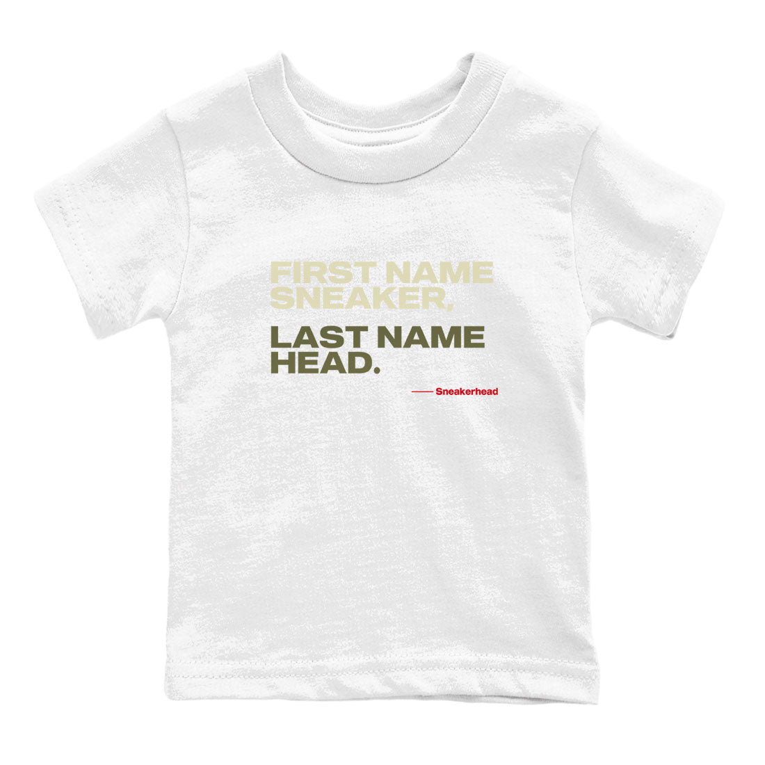 1s Travis Scott Black Olive shirts to match jordans My Name Is sneaker match tees Air Jordan 1 Travis Scott Black Olive Drip Gear Zone streetwear brand Baby and Youth White 2 cotton tee