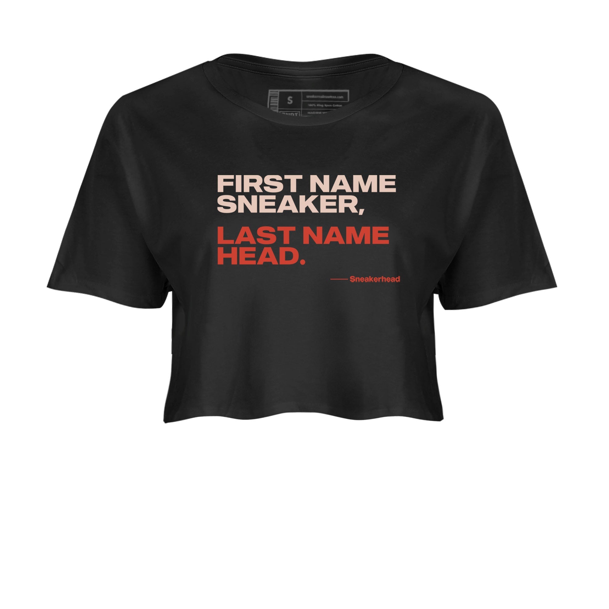 AJ13 Dune Red shirts to match jordans My Name Is sneaker match tees Air Jordan 13 Dune Red Drip Gear Zone streetwear brand Black 2 crop tee