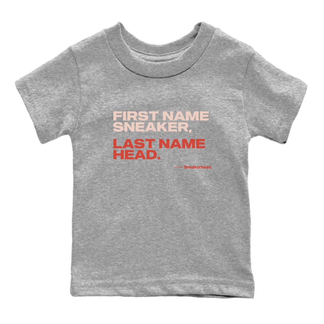 AJ13 Dune Red shirts to match jordans My Name Is sneaker match tees Air Jordan 13 Dune Red Drip Gear Zone streetwear brand Baby and Youth Heather Grey 2 cotton tee