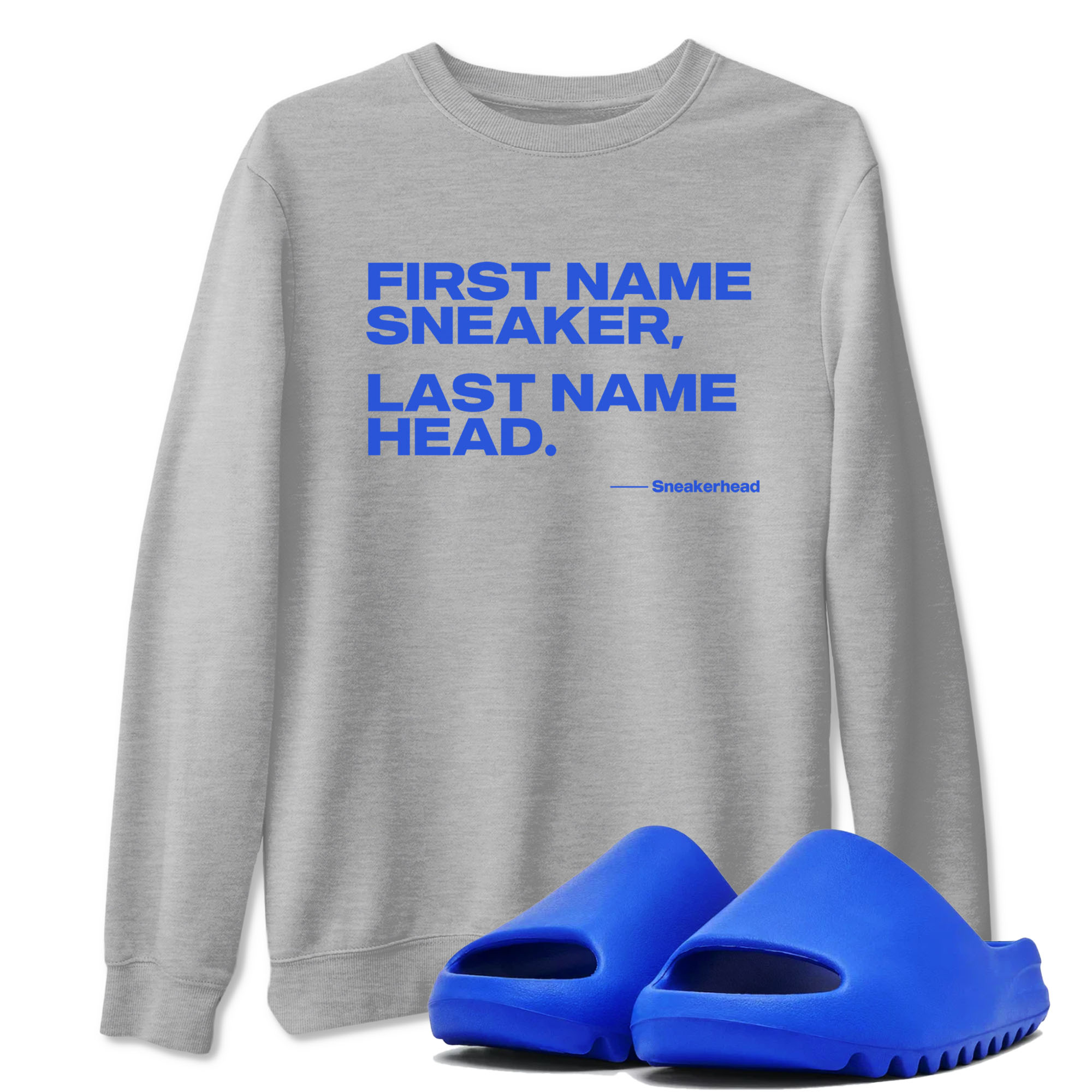 Yeezy Slide Azure shirts to match jordans My Name Is sneaker match tees Yeezy Slide Azure Drip Gear Zone streetwear brand Heather Grey 1 unisex cotton tee