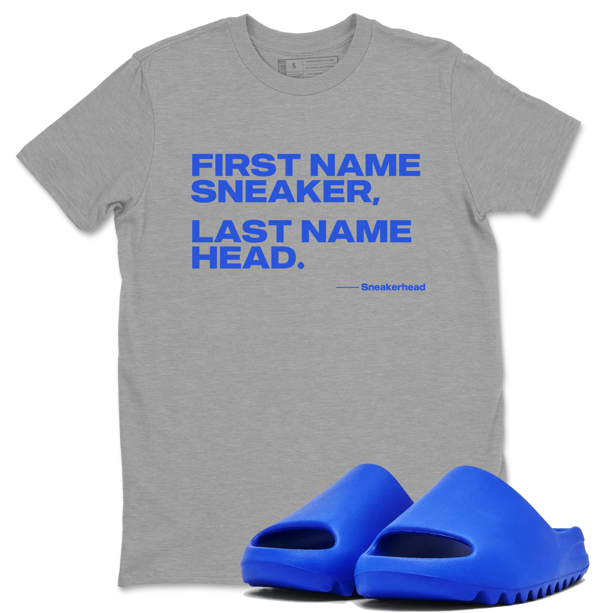 Yeezy Slide Azure shirts to match jordans My Name Is sneaker match tees Yeezy Slide Azure Drip Gear Zone streetwear brand Heather Grey 1 unisex cotton tee