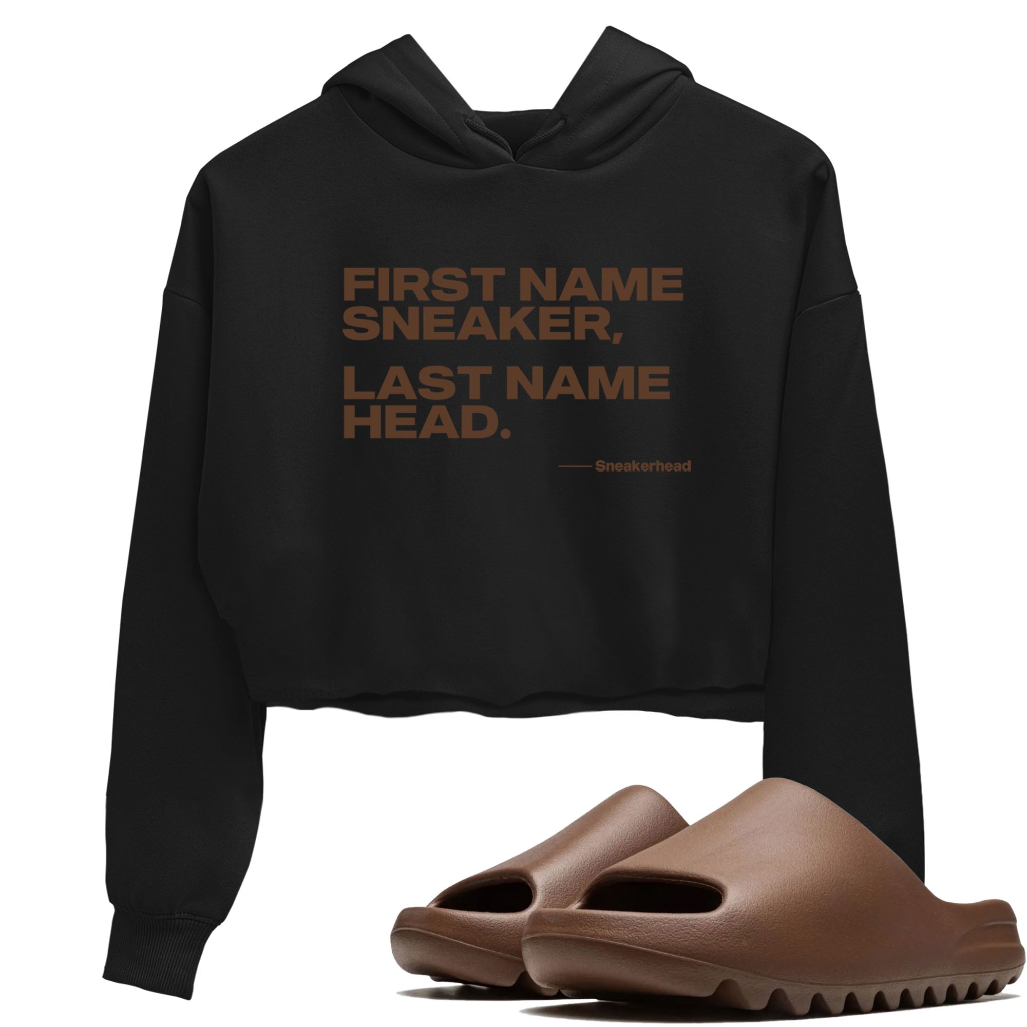 Yeezy Slide Flax shirts to match jordans My Name Is sneaker match tees Yeezy Slide Flax Drip Gear Zone streetwear brand Black 1 crop tee