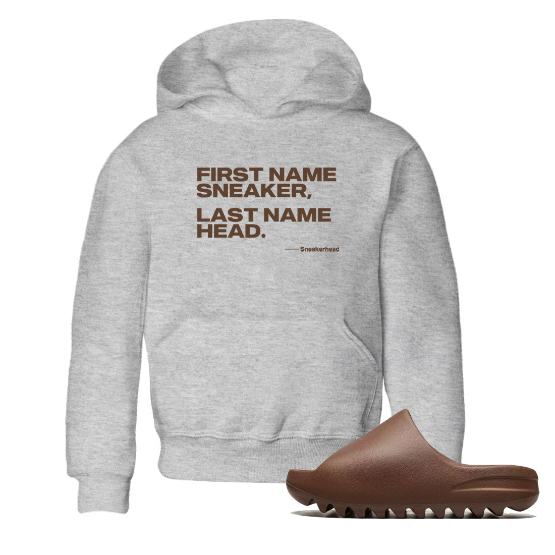 Yeezy Slide Flax shirts to match jordans My Name Is sneaker match tees Yeezy Slide Flax Drip Gear Zone streetwear brand Baby and Youth Heather Grey 1 cotton tee