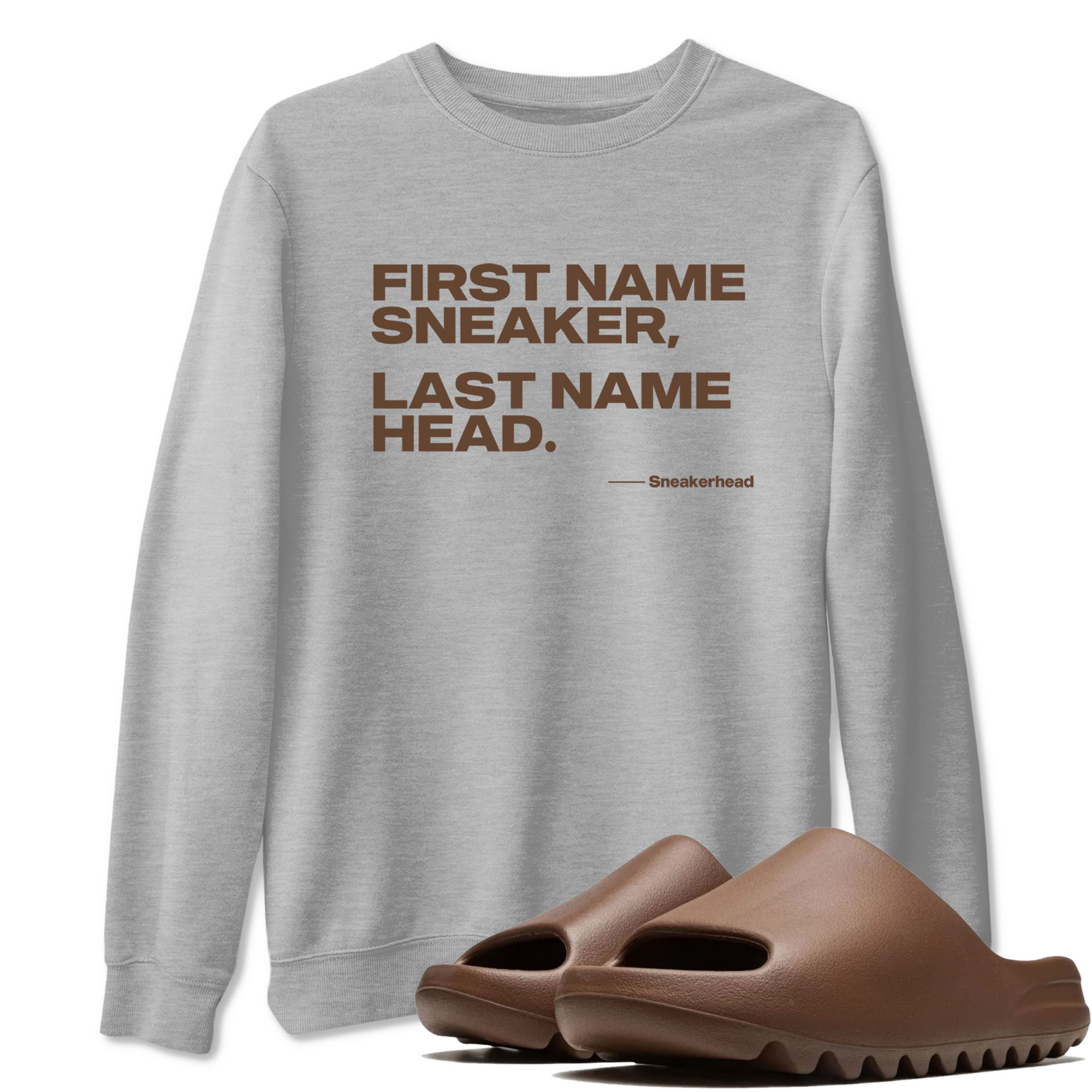 Yeezy Slide Flax shirts to match jordans My Name Is sneaker match tees Yeezy Slide Flax Drip Gear Zone streetwear brand Heather Grey 1 unisex cotton tee
