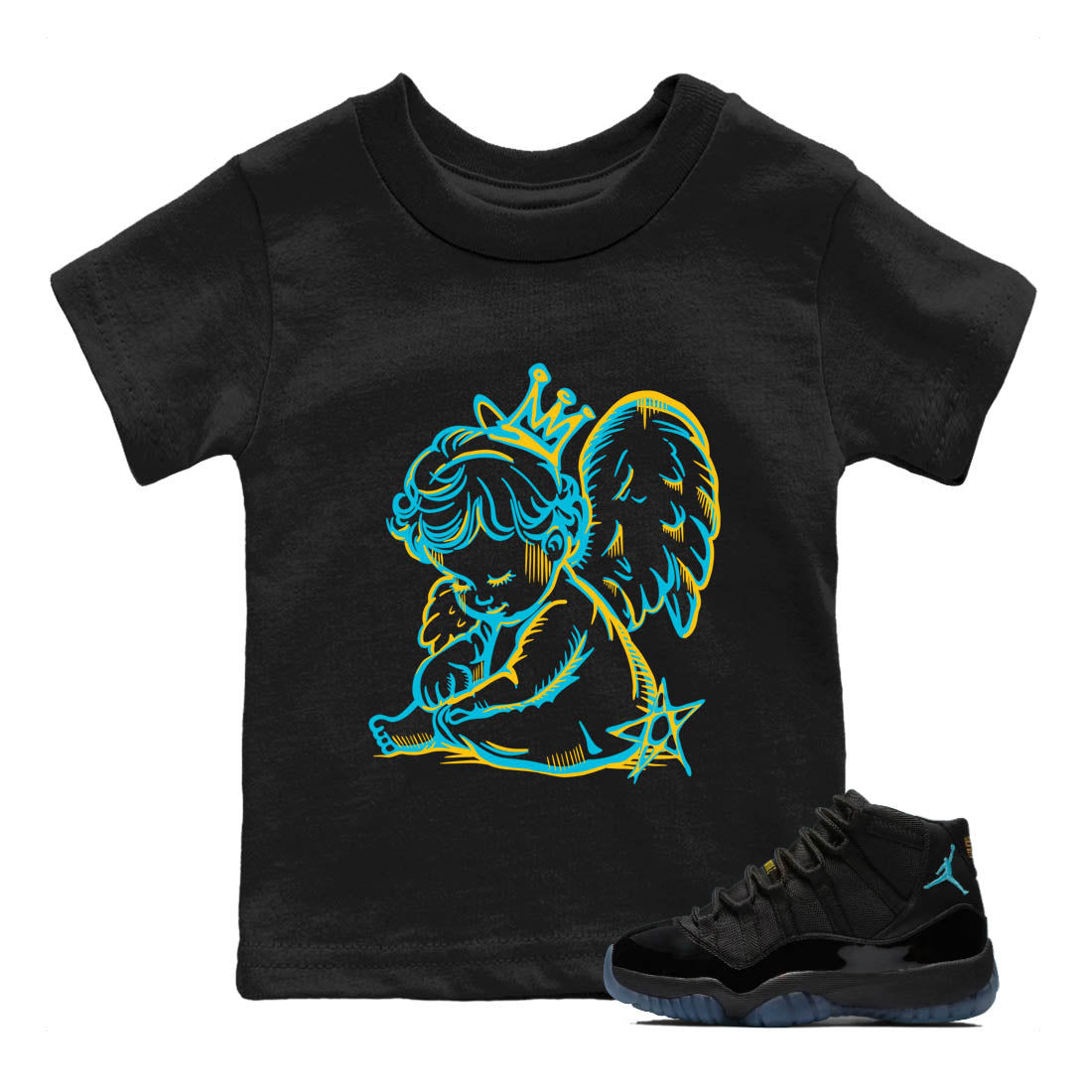Sneaker Threads  Sneaker Tees To Match Air Jordan 11 Retro Gamma  Neon Angel Youth Graphic Tee Black 1. Perfect for Jordan releases 2025 colorways.