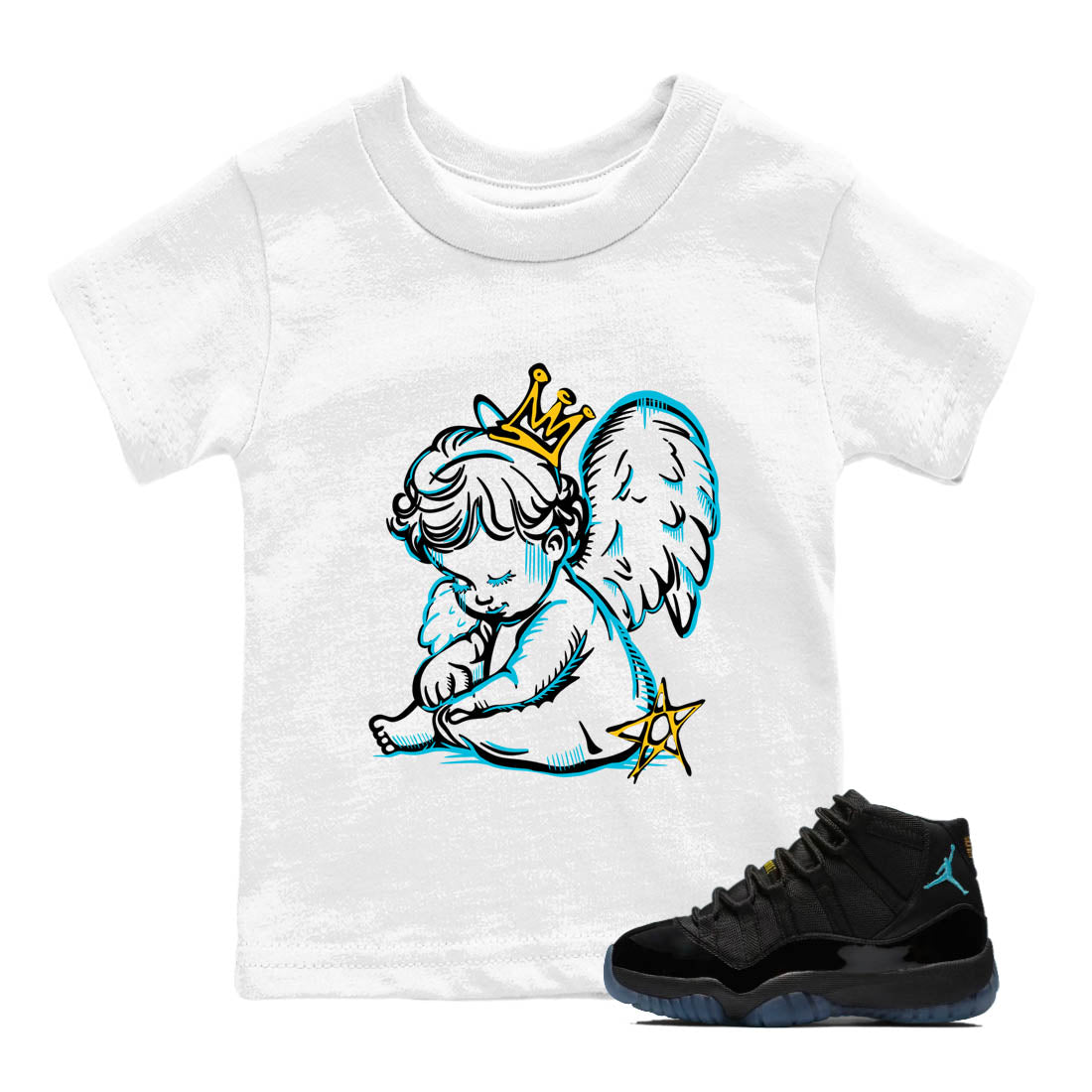 Sneaker Threads  Sneaker Tees To Match Air Jordan 11 Retro Gamma  Neon Angel Youth Graphic Tee White 1. Perfect for Jordan releases 2025 colorways.