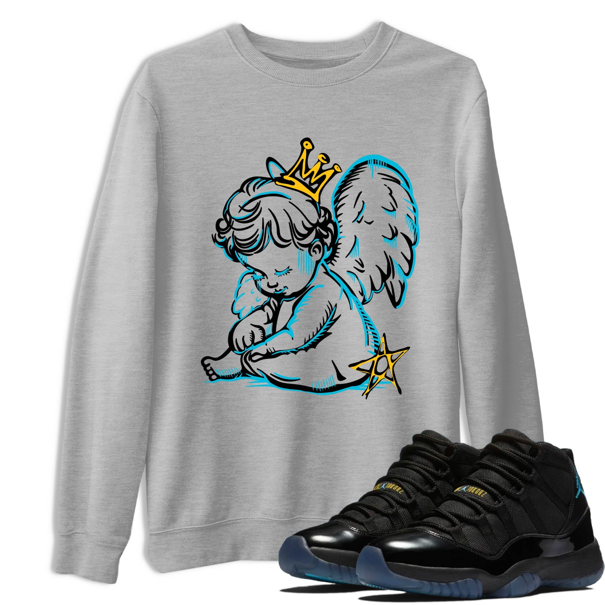 Sneaker Threads  Sneaker Tees To Match Air Jordan 11 Retro Gamma  Neon Angel Graphic Tee Heather Grey 1. Perfect for Jordan releases 2025 colorways.