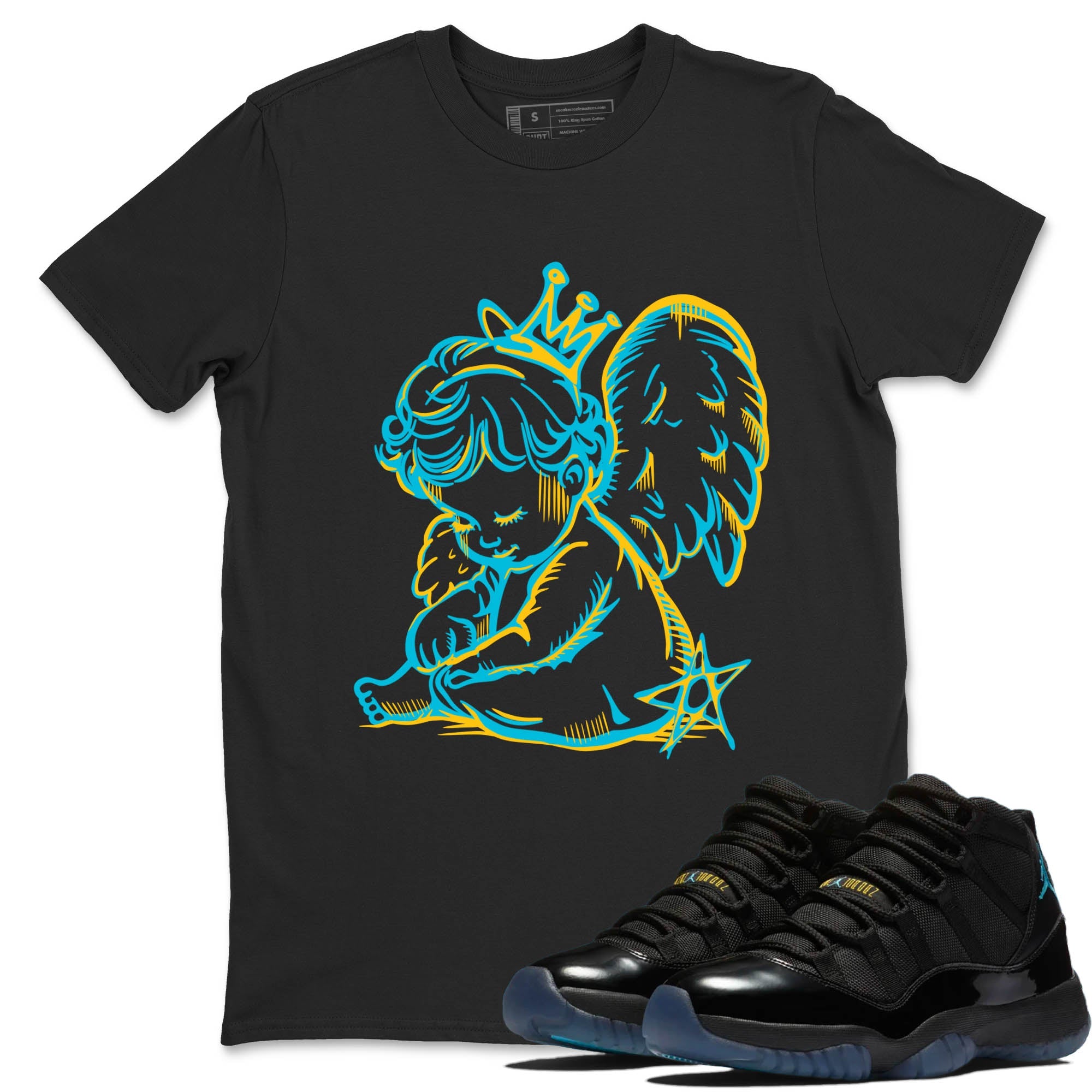 Sneaker Threads  Sneaker Tees To Match Air Jordan 11 Retro Gamma  Neon Angel Graphic Tee Black 1. Perfect for Jordan releases 2025 colorways.