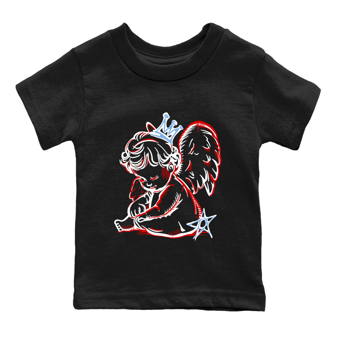 Sneaker match tees  Sneaker Tees To Match Air Jordan 5 Fire Red Shoes  Neon Angel Kids T-Shirt Black 2