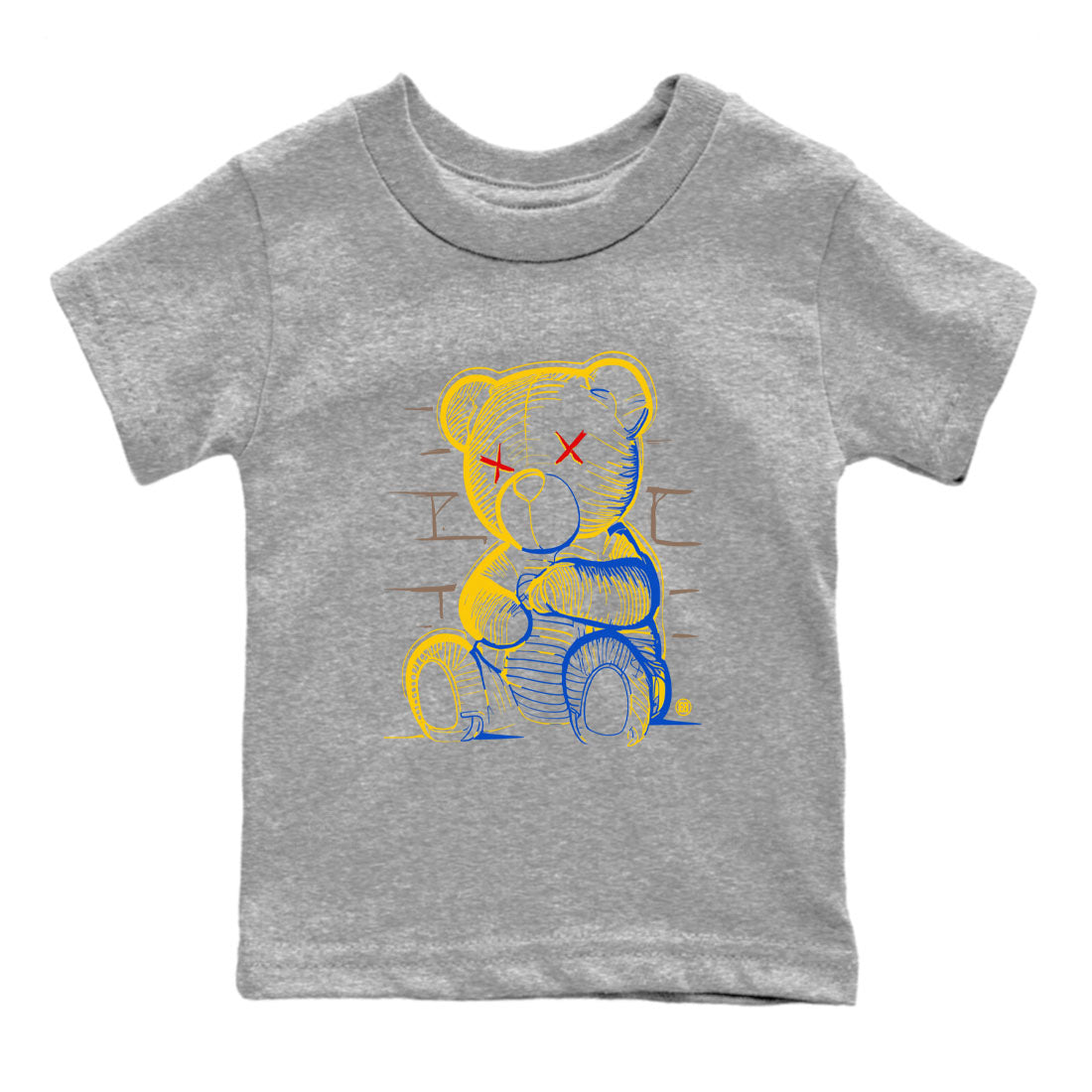 1s Travis Scott Canary shirt to match jordans Neon Bear sneaker tees Air Jordan 1 Travis Scott Canary Drip Gear Zone baby toddler Heather Grey 2 cotton Shirt