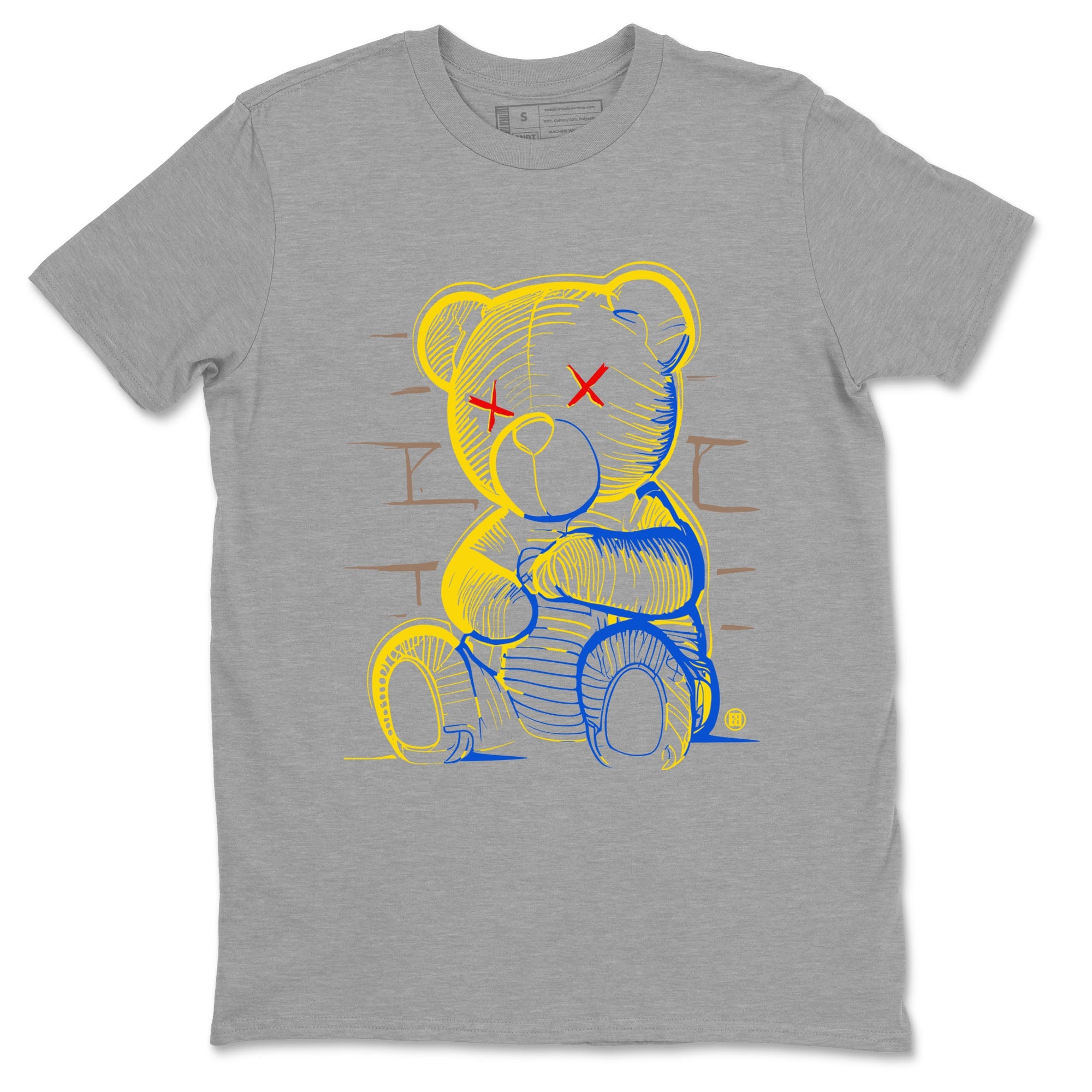 1s Travis Scott Canary shirt to match jordans Neon Bear sneaker tees Air Jordan 1 Travis Scott Canary Drip Gear Zone unisex cotton Heather Grey 2 crew neck shirt