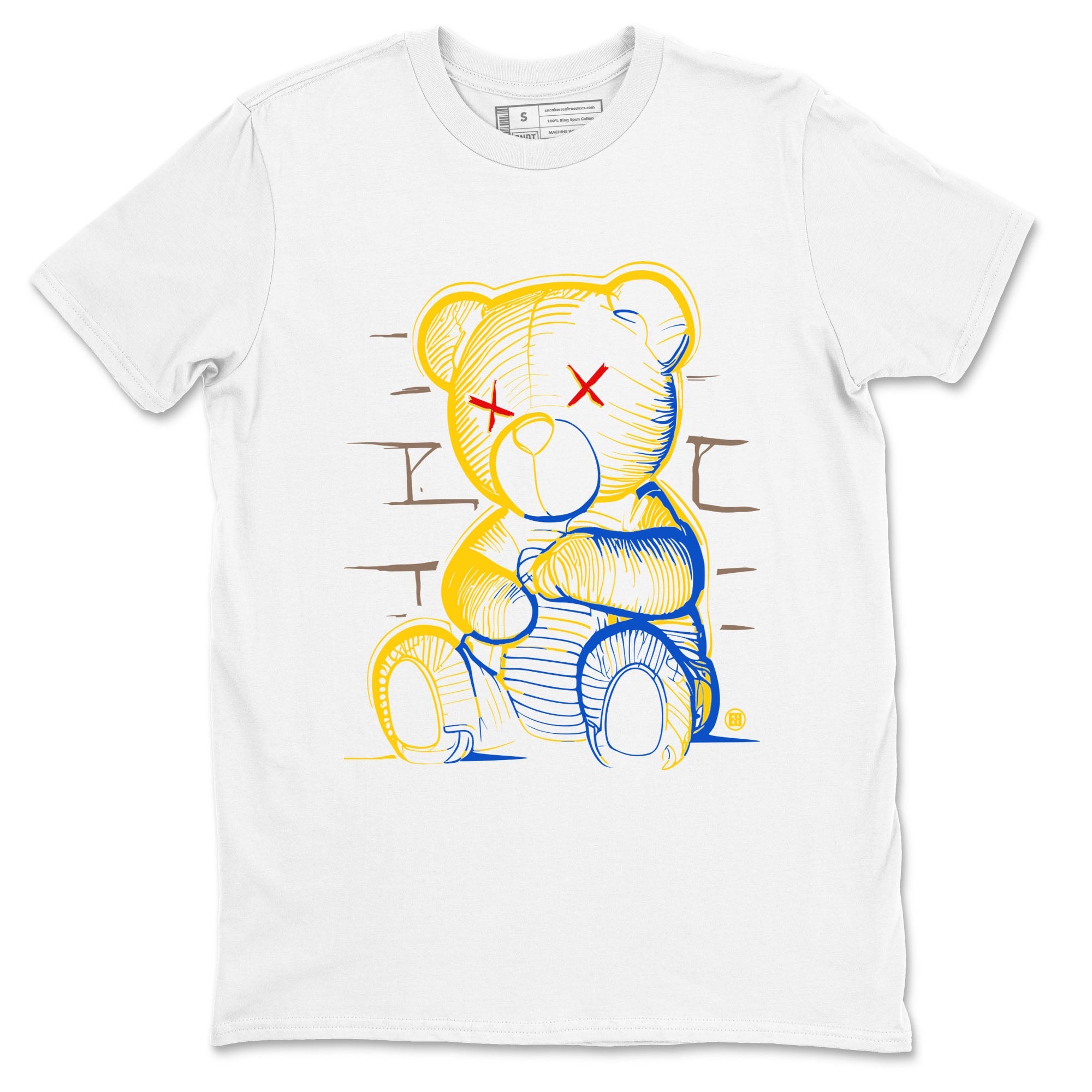 1s Travis Scott Canary shirt to match jordans Neon Bear sneaker tees Air Jordan 1 Travis Scott Canary Drip Gear Zone unisex cotton White 2 crew neck shirt