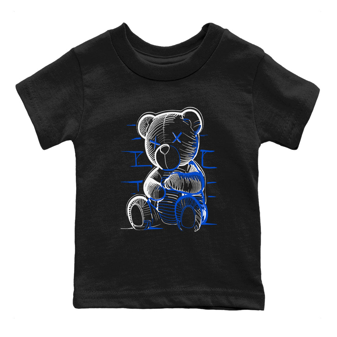 11s Black and Varsity Royal shirt to match jordans Neon Bear sneaker tees AJ11 Black and Varsity Royal Drip Gear Zone baby toddler Black 2 cotton Shirt