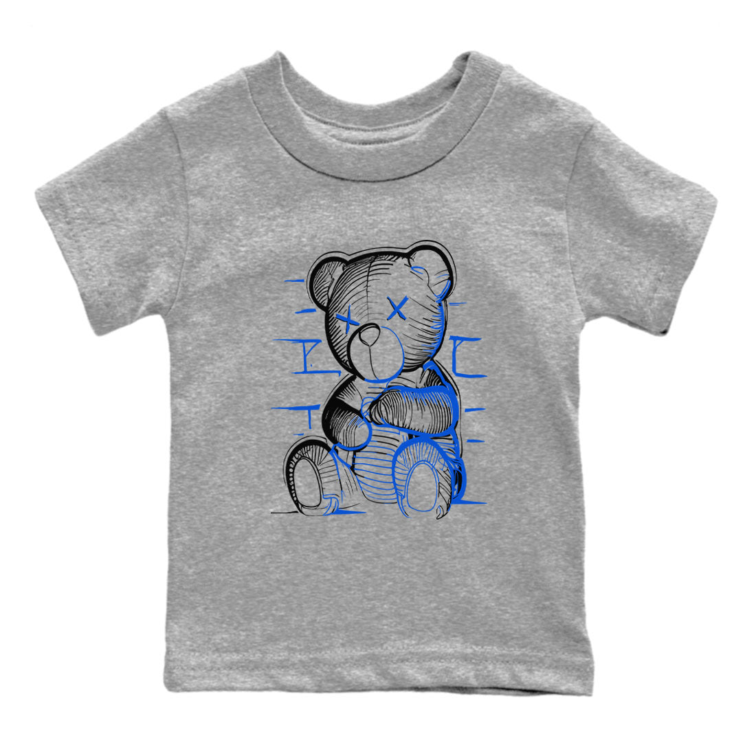11s Black and Varsity Royal shirt to match jordans Neon Bear sneaker tees AJ11 Black and Varsity Royal Drip Gear Zone baby toddler Heather Grey 2 cotton Shirt