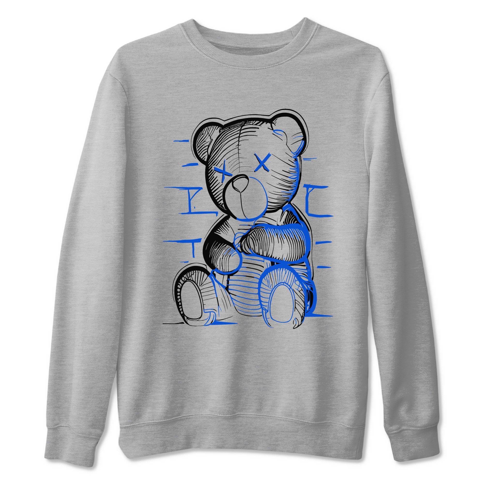 11s Black and Varsity Royal shirt to match jordans Neon Bear sneaker tees AJ11 Black and Varsity Royal Drip Gear Zone unisex cotton Heather Grey 2 crew neck shirt