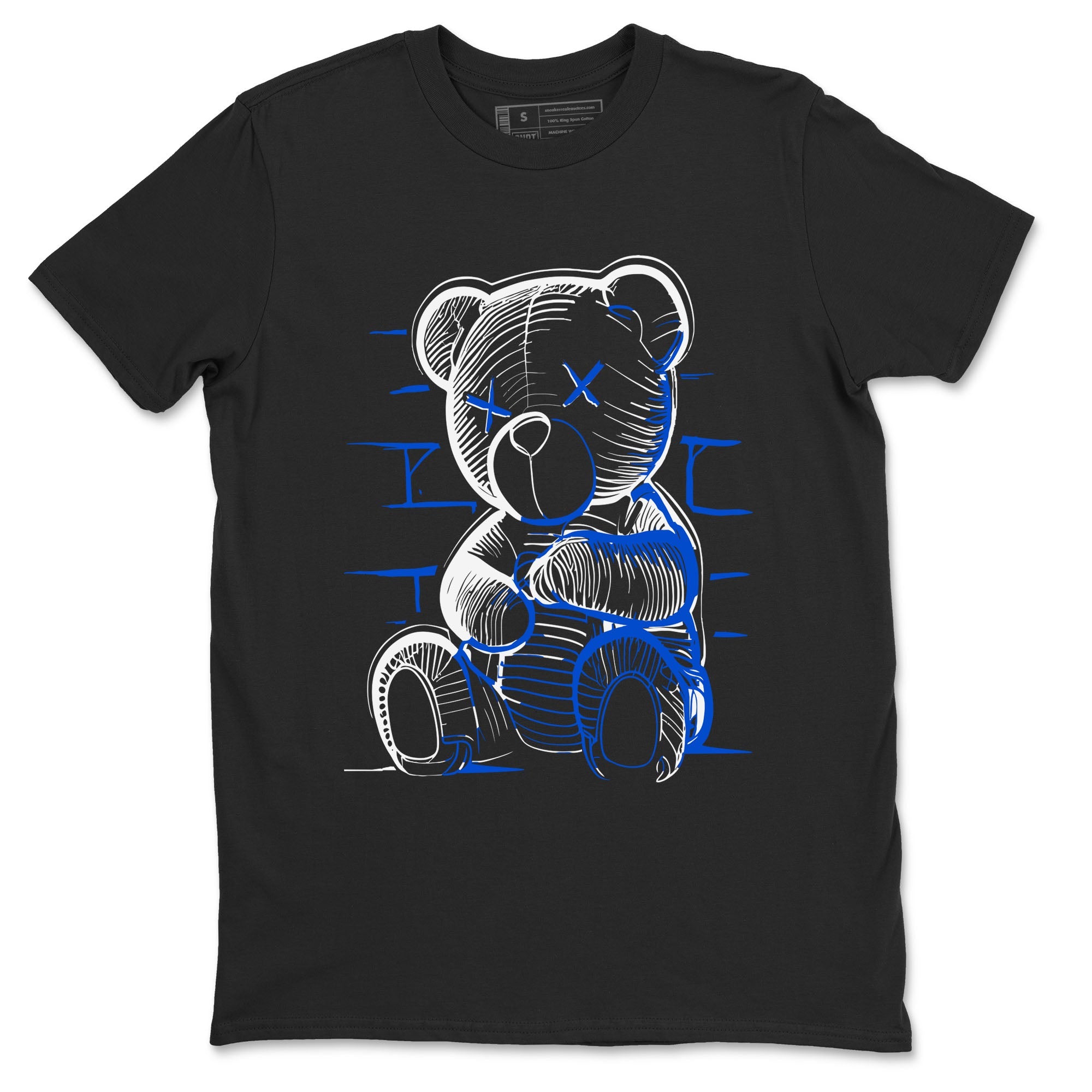 11s Black and Varsity Royal shirt to match jordans Neon Bear sneaker tees AJ11 Black and Varsity Royal Drip Gear Zone unisex cotton Black 2 crew neck shirt