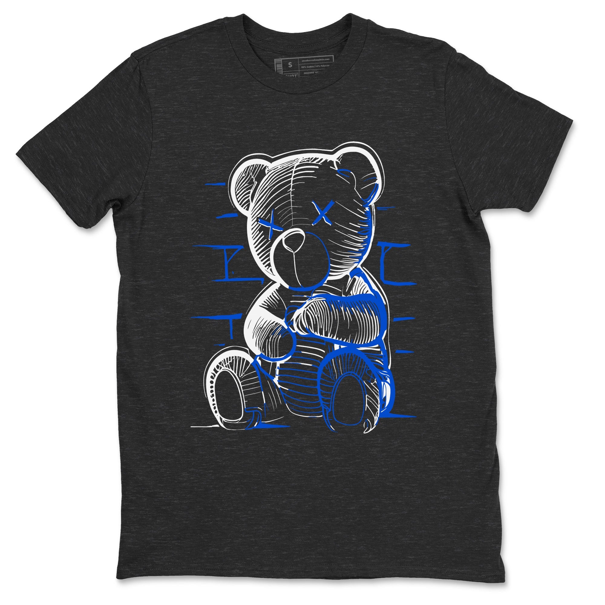 11s Black and Varsity Royal shirt to match jordans Neon Bear sneaker tees AJ11 Black and Varsity Royal Drip Gear Zone unisex cotton Charcoal Heather 2 crew neck shirt