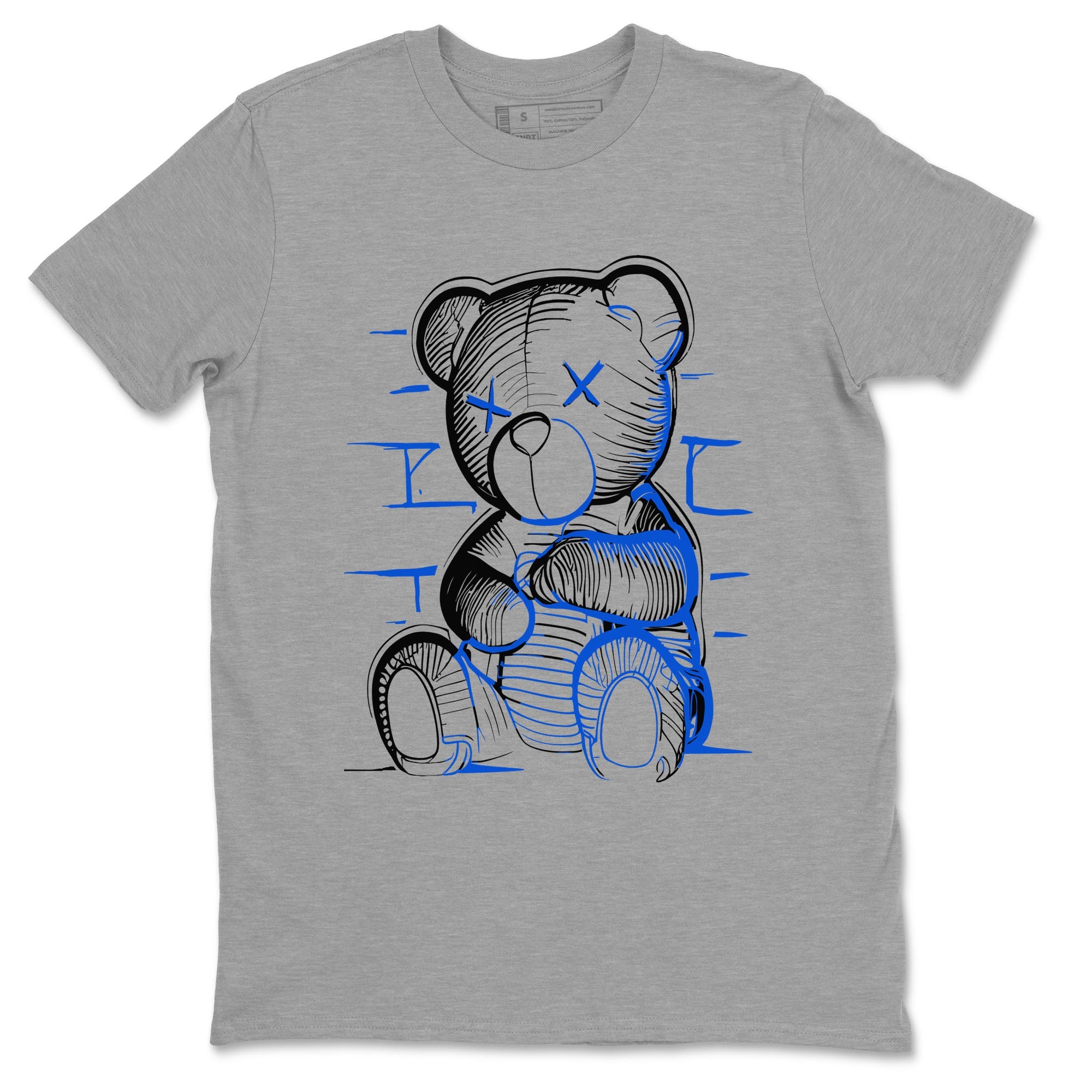 11s Black and Varsity Royal shirt to match jordans Neon Bear sneaker tees AJ11 Black and Varsity Royal Drip Gear Zone unisex cotton Heather Grey 2 crew neck shirt