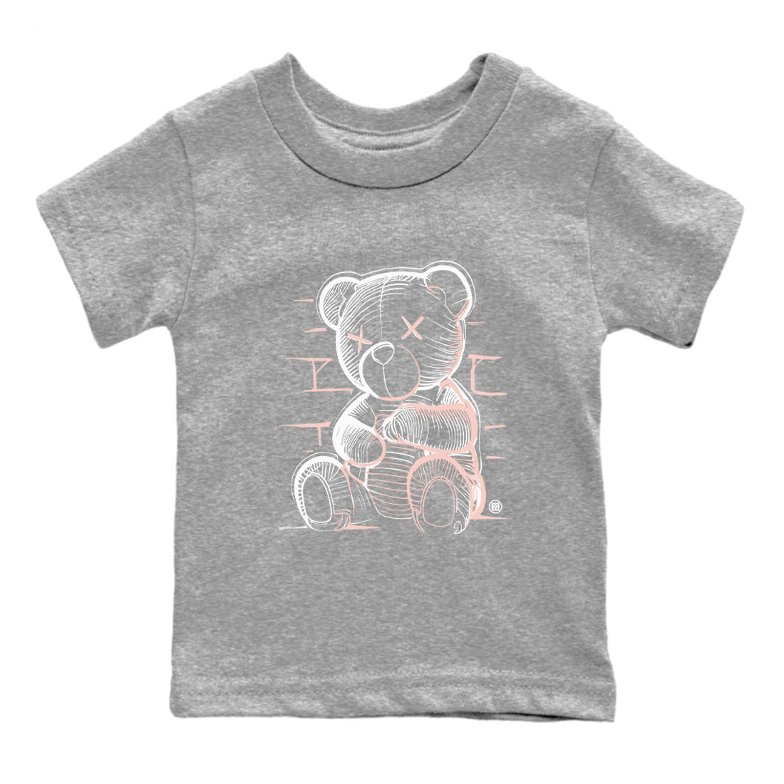 11s Legend Pink shirts to match jordans Neon Bear sneaker match tees Air Jordan 11 Legend Pink Drip Gear Zone streetwear brand Baby and Youth Heather Grey 2 cotton tee