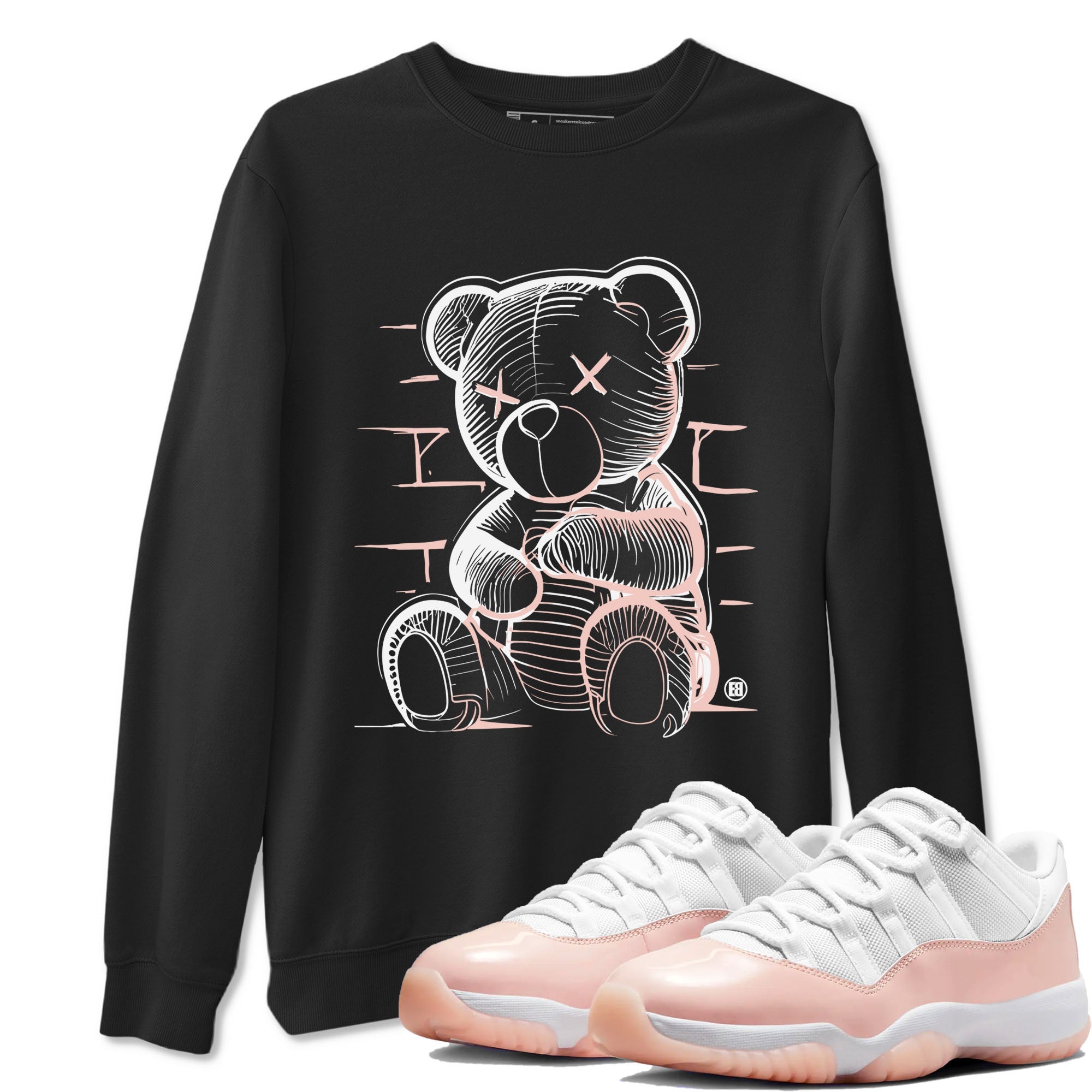 11s Legend Pink shirts to match jordans Neon Bear sneaker match tees Air Jordan 11 Legend Pink Drip Gear Zone streetwear brand Black 1 unisex cotton tee