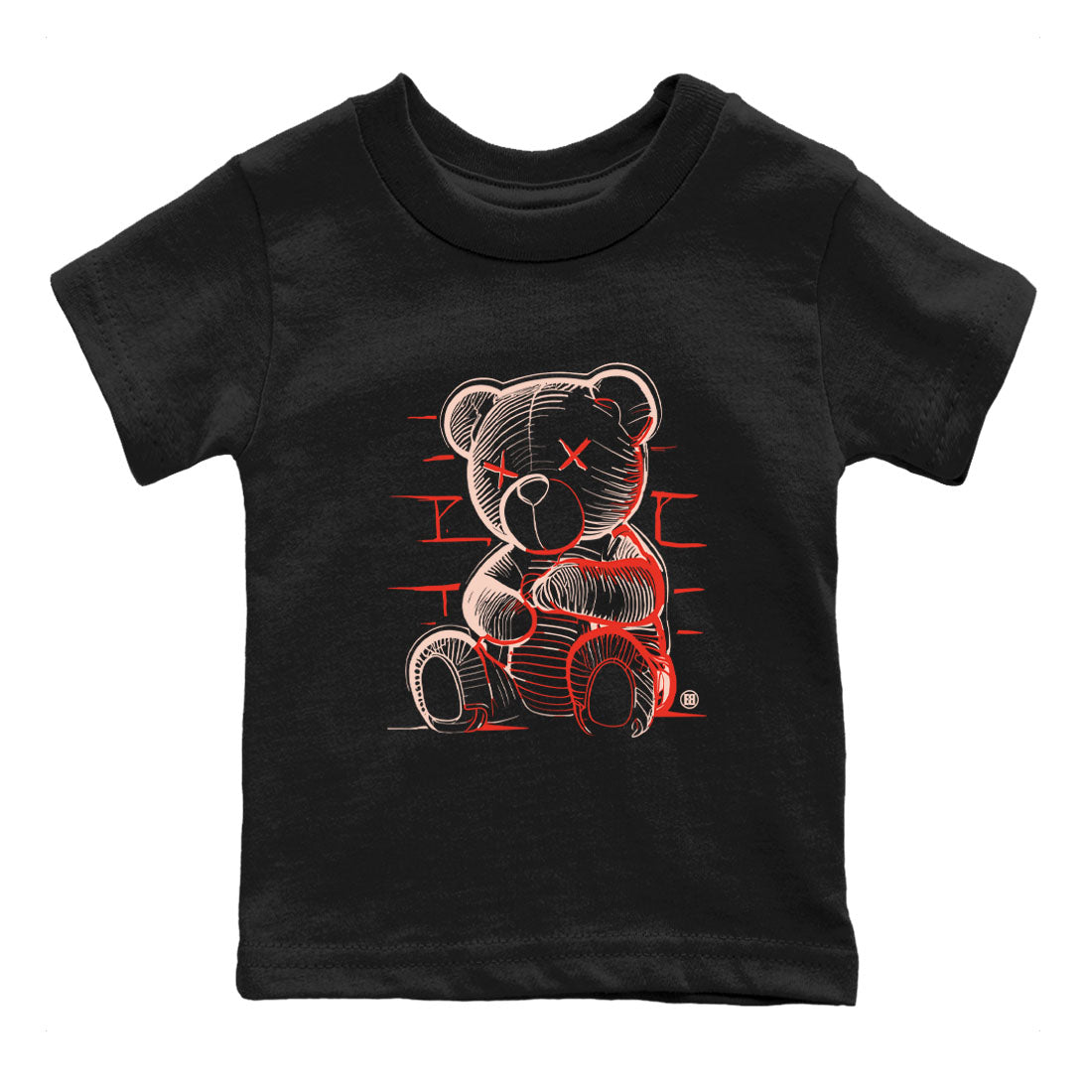 13s Dune Red shirts to match jordans Neon Bear sneaker match tees Air Jordan 13 Dune Red Drip Gear Zone streetwear brand Baby and Youth Black 2 cotton tee