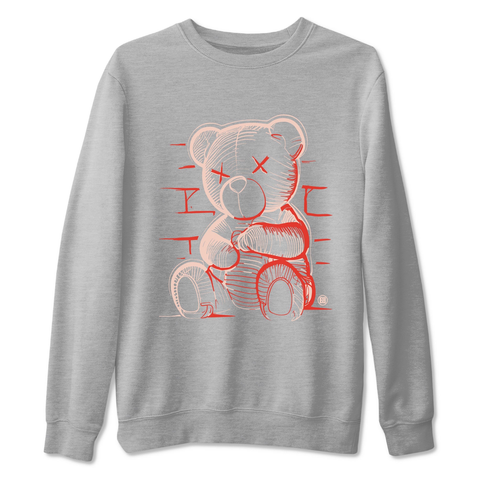 13s Dune Red shirts to match jordans Neon Bear sneaker match tees Air Jordan 13 Dune Red Drip Gear Zone streetwear brand Heather Grey 2 unisex cotton tee