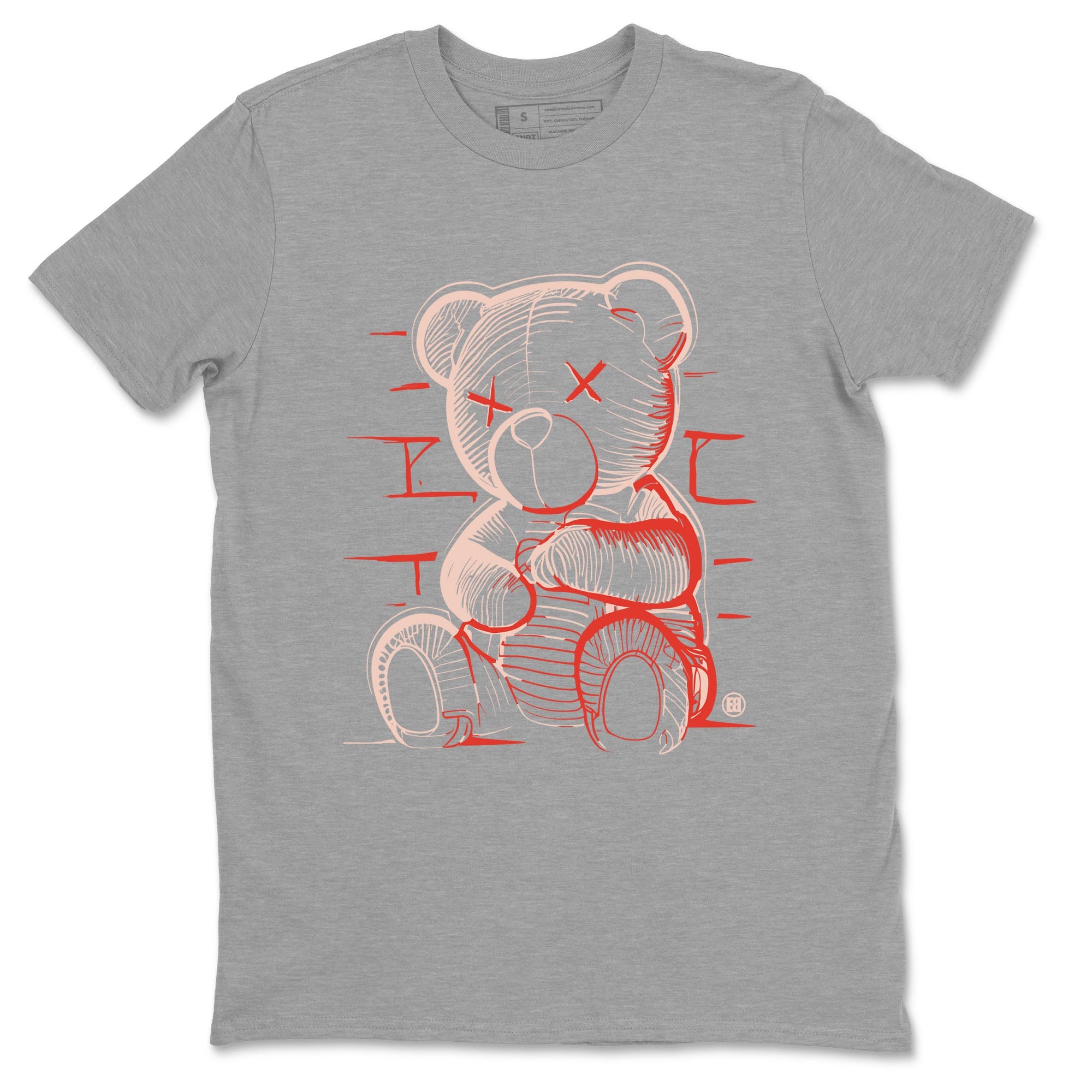 13s Dune Red shirts to match jordans Neon Bear sneaker match tees Air Jordan 13 Dune Red Drip Gear Zone streetwear brand Heather Grey 2 unisex cotton tee