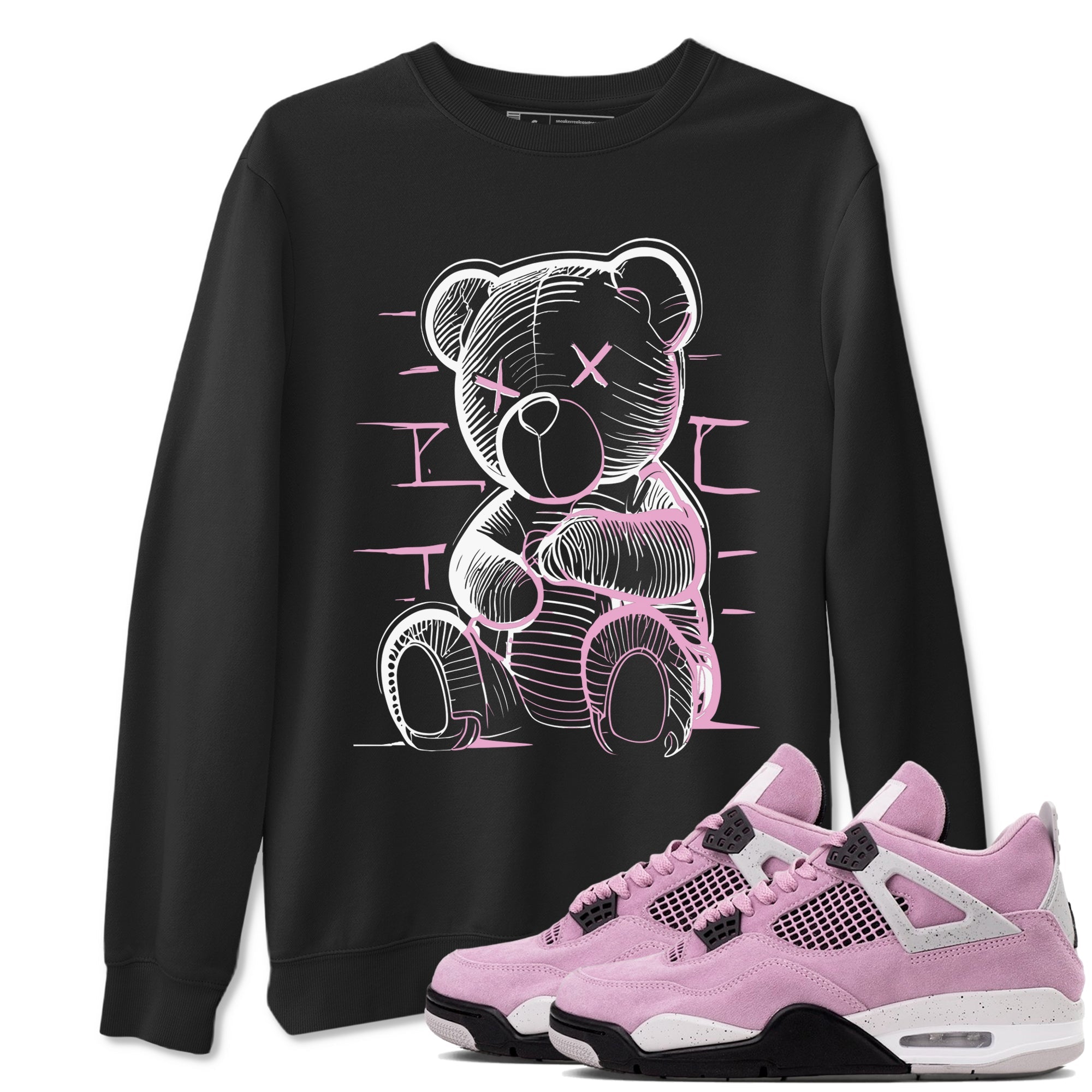 4s Retro Orchid shirts to match jordans Neon Bear sneaker match tees Air Jordan 4 WMNS Orchid match shoes to clothes Drip Gear Zone unisex cotton Black 1 shirts