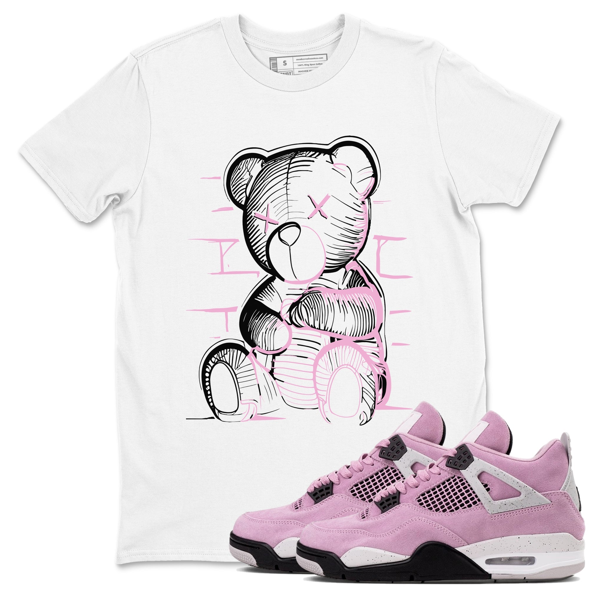 4s Retro Orchid shirts to match jordans Neon Bear sneaker match tees Air Jordan 4 WMNS Orchid match shoes to clothes Drip Gear Zone unisex cotton White 1 shirts