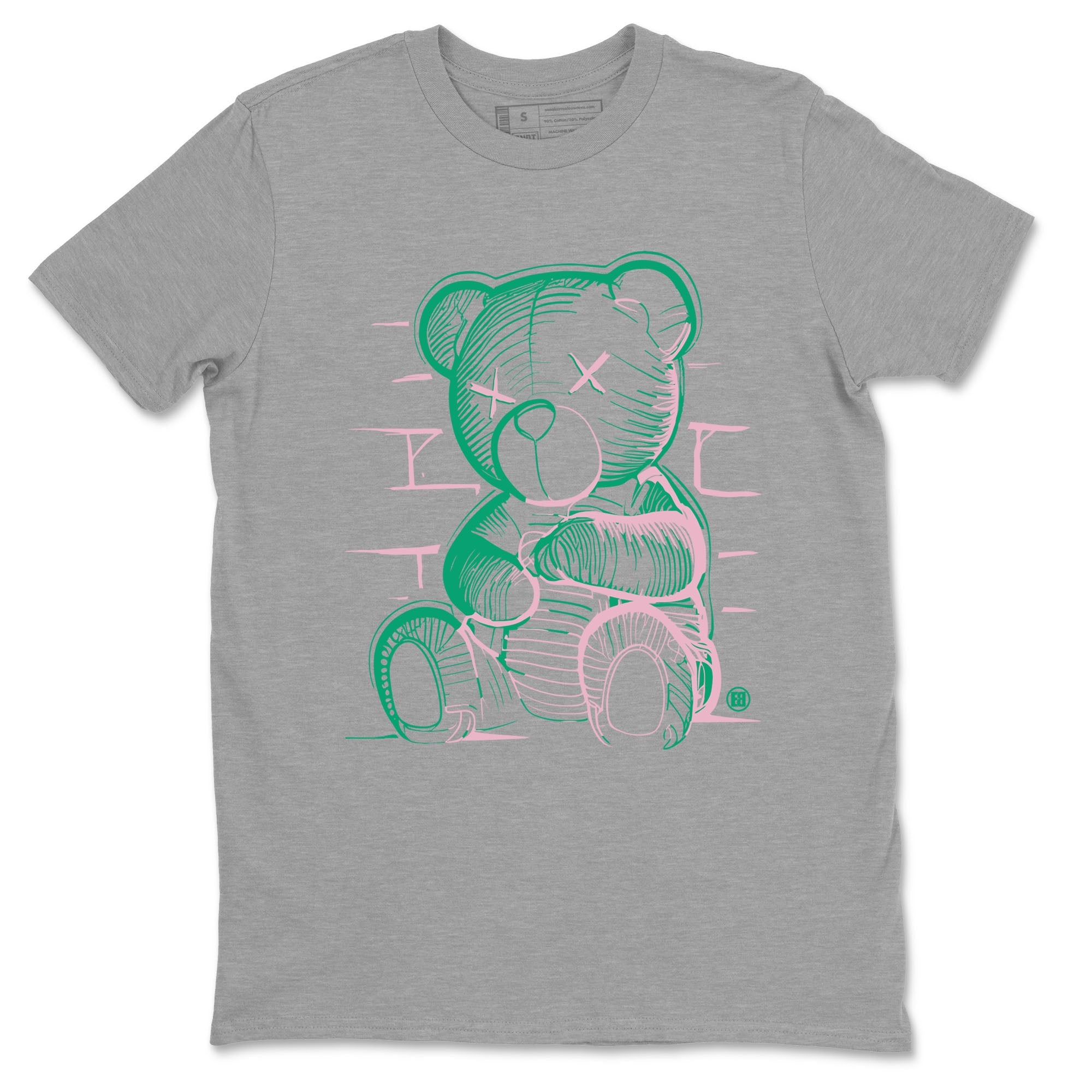 Dunk Low Medium Soft Pink Malachite shirt to match jordans Neon Bear sneaker tees Dunks Medium Soft Pink Malachite Streetwear Brand Drip Gear Zone unisex cotton Heather Grey 2 crew neck shirt