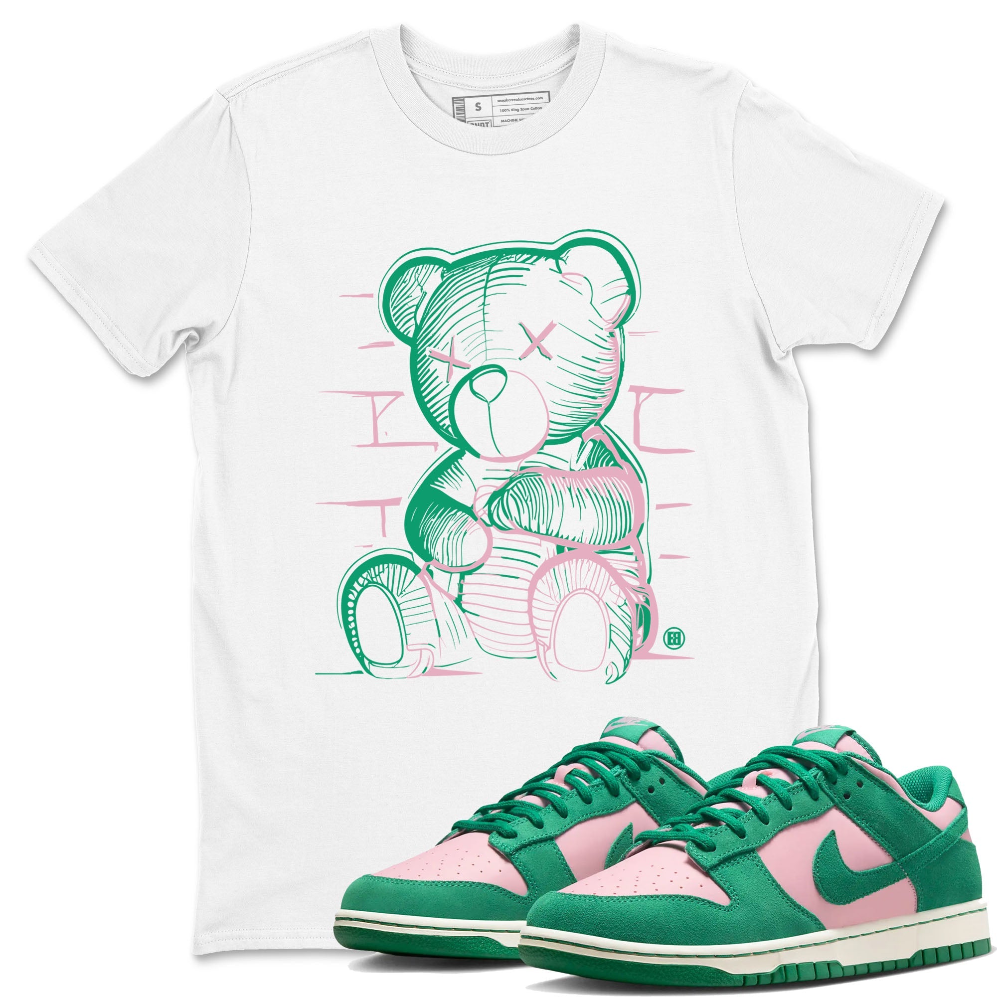 Dunk Low Medium Soft Pink Malachite shirt to match jordans Neon Bear sneaker tees Dunks Medium Soft Pink Malachite Streetwear Brand Drip Gear Zone unisex cotton White 1 crew neck shirt
