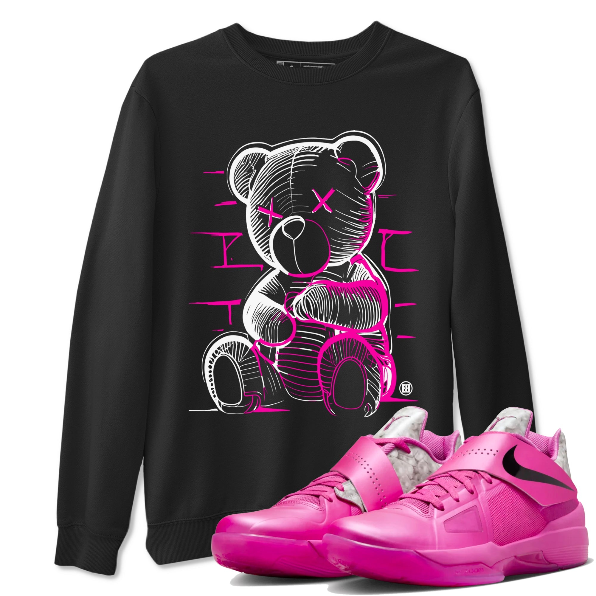 Nike KD 4 Retro Aunt Pearl shirts to match jordans Neon Bear sneaker match tees Nike KD 4 Aunt Pearl match shoes to clothes Drip Gear Zone unisex cotton Black 1 shirts