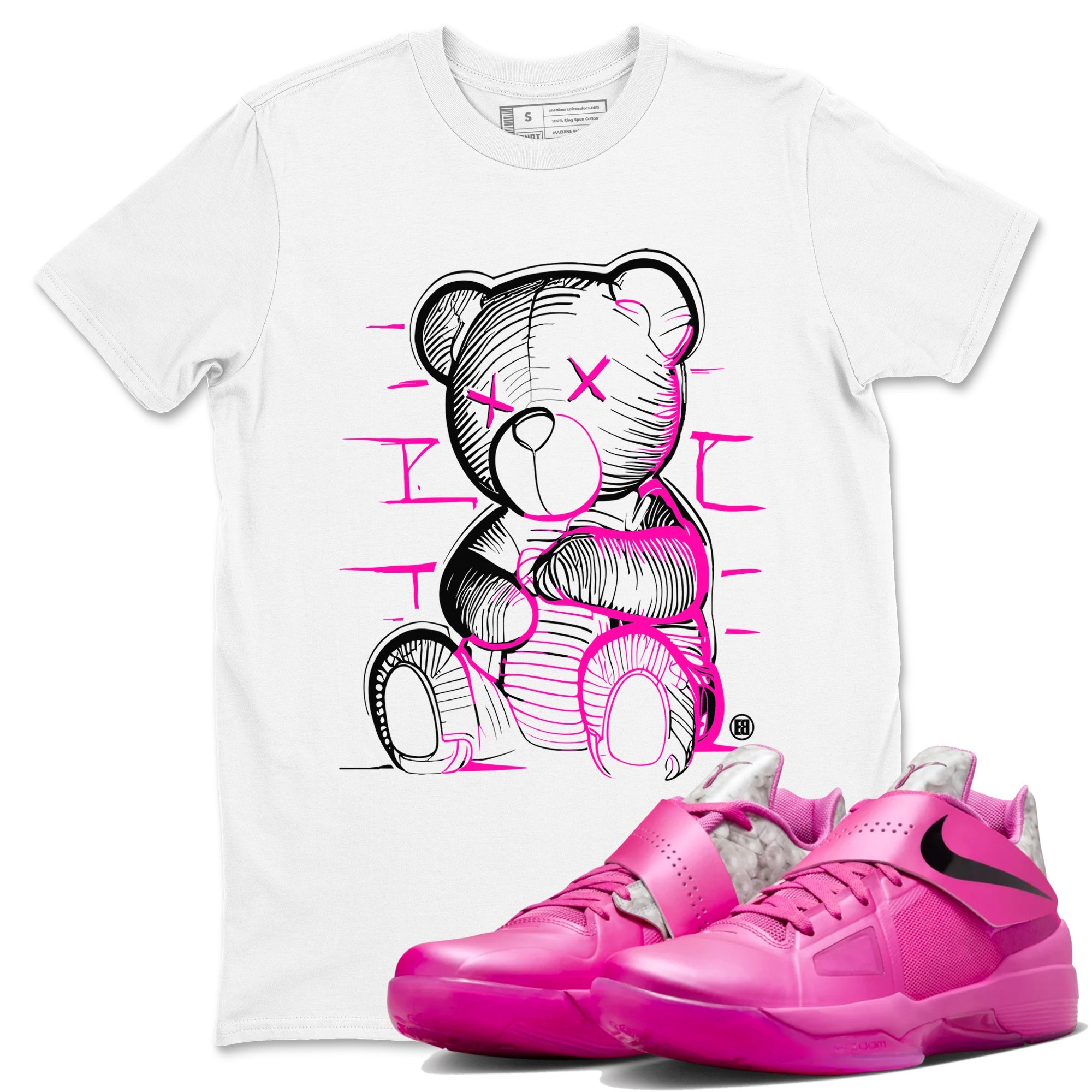 Nike KD 4 Retro Aunt Pearl shirts to match jordans Neon Bear sneaker match tees Nike KD 4 Aunt Pearl match shoes to clothes Drip Gear Zone unisex cotton White 1 shirts